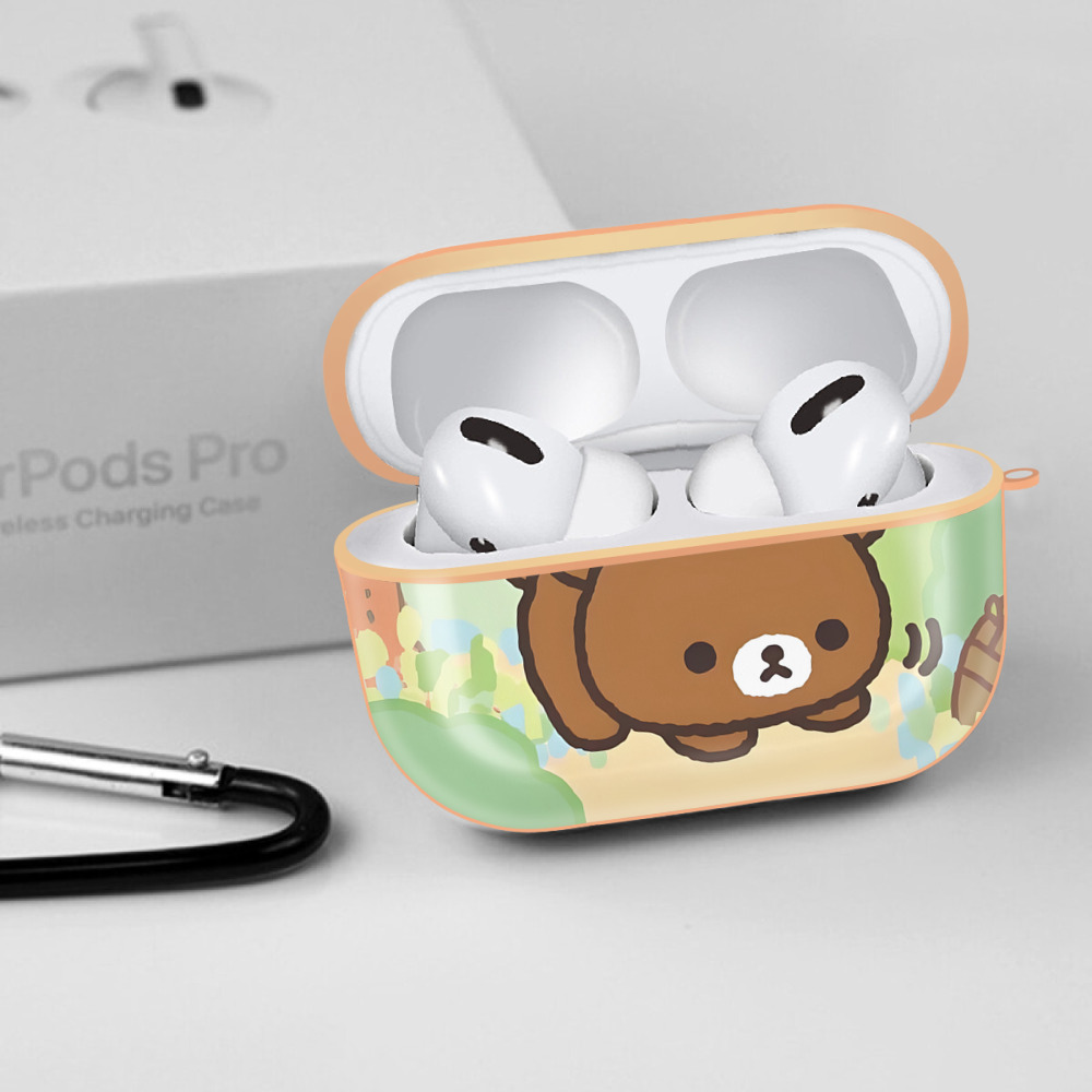リラックマ リラックマ キイロイトリ Rilakkuma Korilakkuma Kiiroitori 【AirPods Pro用】ハードシェル保護ケース｜耐衝撃・防指紋・カラビナ付き商品仕様