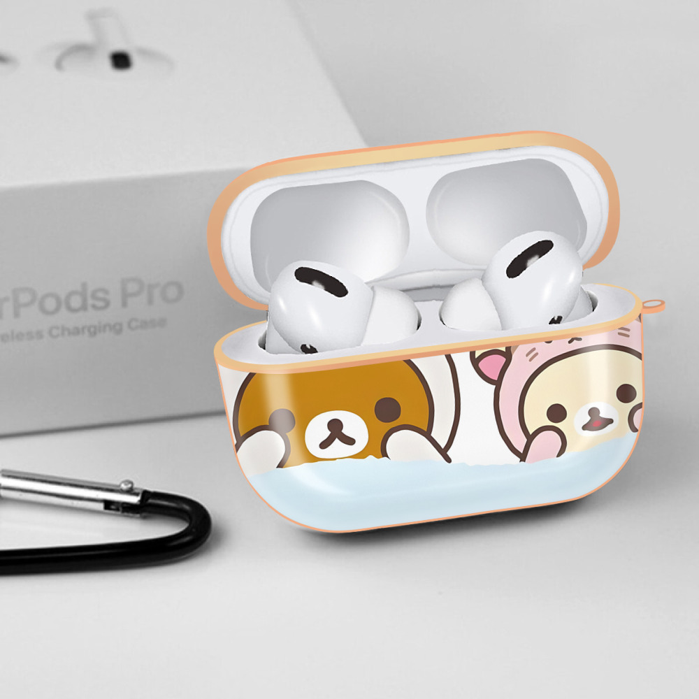 リラックマ リラックマ キイロイトリ Rilakkuma Korilakkuma Kiiroitori 【AirPods Pro用】ハードシェル保護ケース｜耐衝撃・防指紋・カラビナ付き商品仕様