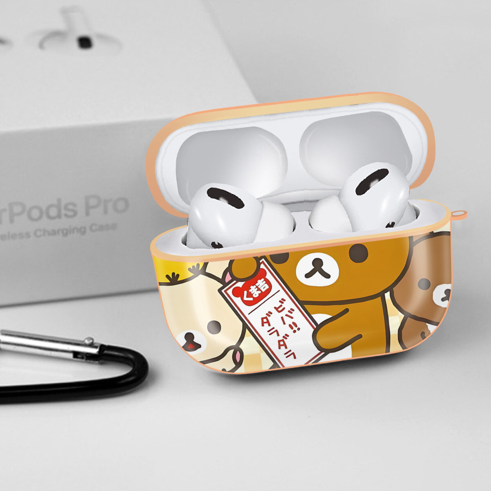 リラックマ リラックマ キイロイトリ Rilakkuma Korilakkuma Kiiroitori 【AirPods Pro用】ハードシェル保護ケース｜耐衝撃・防指紋・カラビナ付き商品仕様