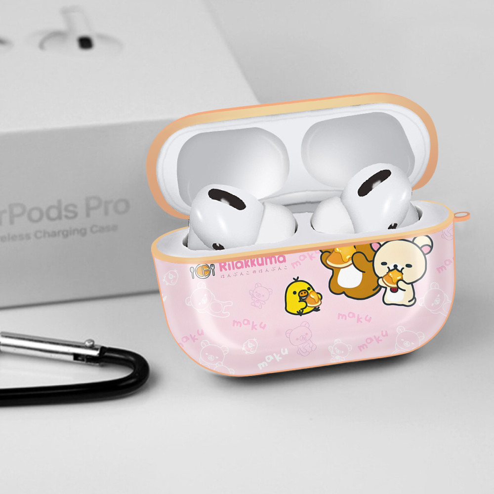 リラックマ リラックマ キイロイトリ Rilakkuma Korilakkuma Kiiroitori 【AirPods Pro用】ハードシェル保護ケース｜耐衝撃・防指紋・カラビナ付き商品仕様
