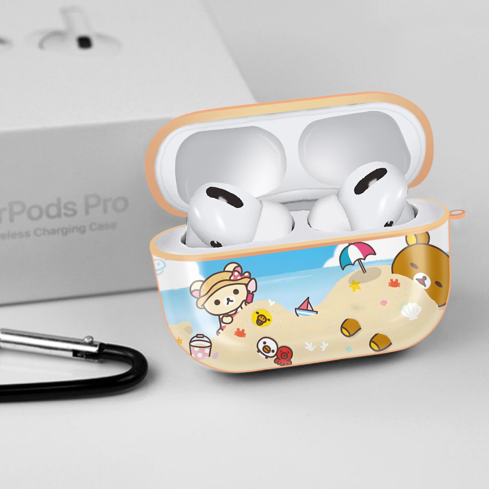 リラックマ リラックマ キイロイトリ Rilakkuma Korilakkuma Kiiroitori 【AirPods Pro用】ハードシェル保護ケース｜耐衝撃・防指紋・カラビナ付き商品仕様