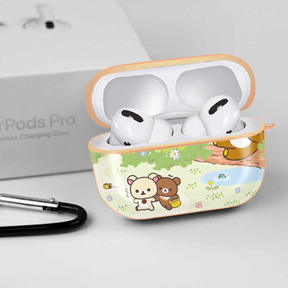 リラックマ リラックマ キイロイトリ Rilakkuma Korilakkuma Kiiroitori 【AirPods Pro用】ハードシェル保護ケース｜耐衝撃・防指紋・カラビナ付き商品仕様