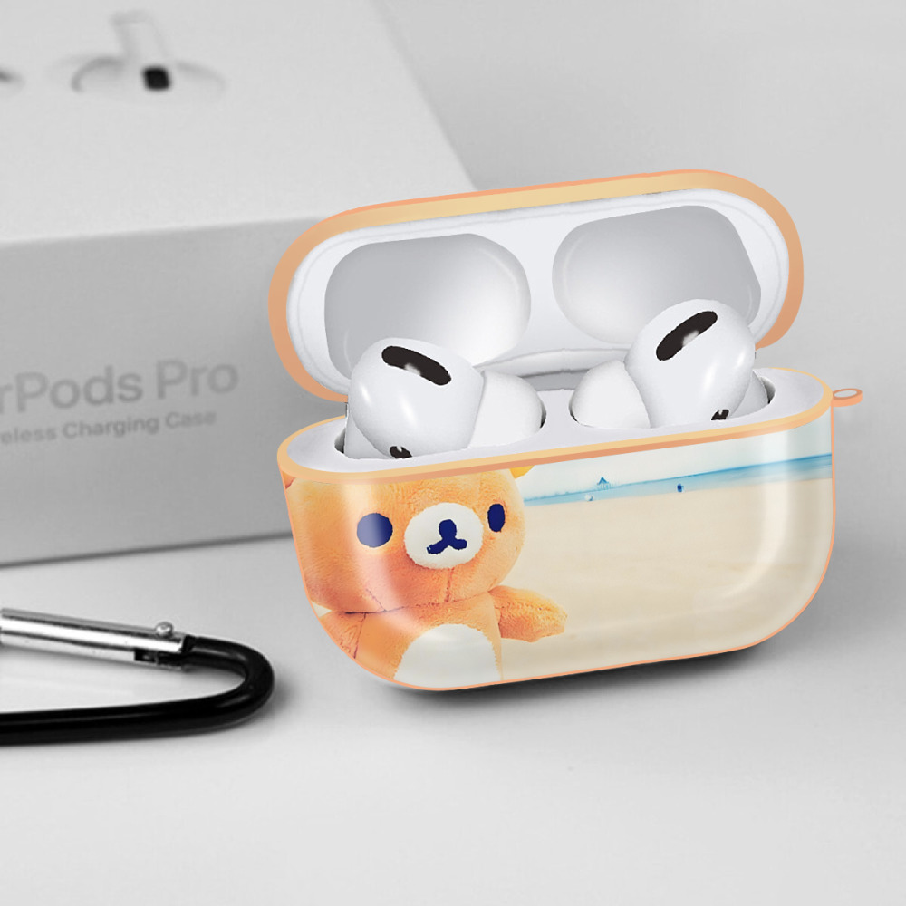 リラックマ リラックマ キイロイトリ Rilakkuma Korilakkuma Kiiroitori 【AirPods Pro用】ハードシェル保護ケース｜耐衝撃・防指紋・カラビナ付き商品仕様