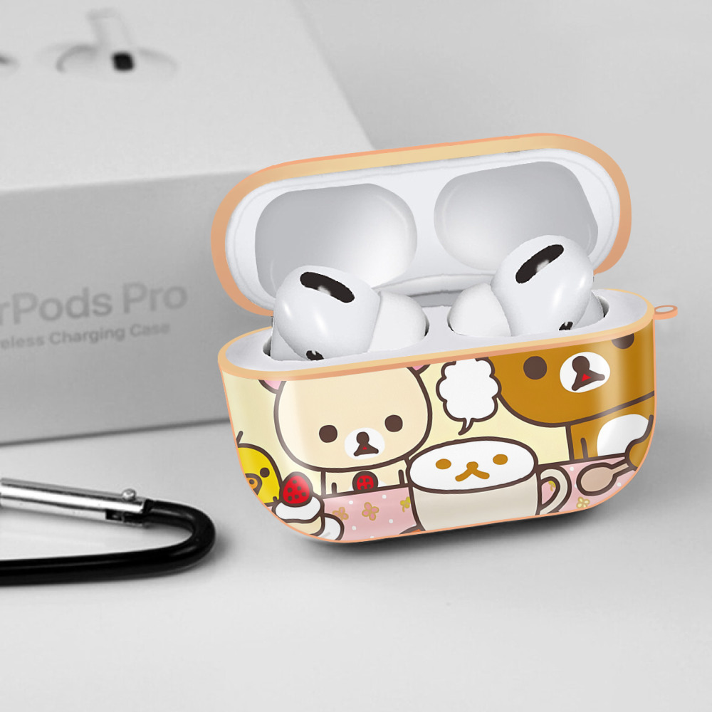 リラックマ リラックマ キイロイトリ Rilakkuma Korilakkuma Kiiroitori 【AirPods Pro用】ハードシェル保護ケース｜耐衝撃・防指紋・カラビナ付き商品仕様