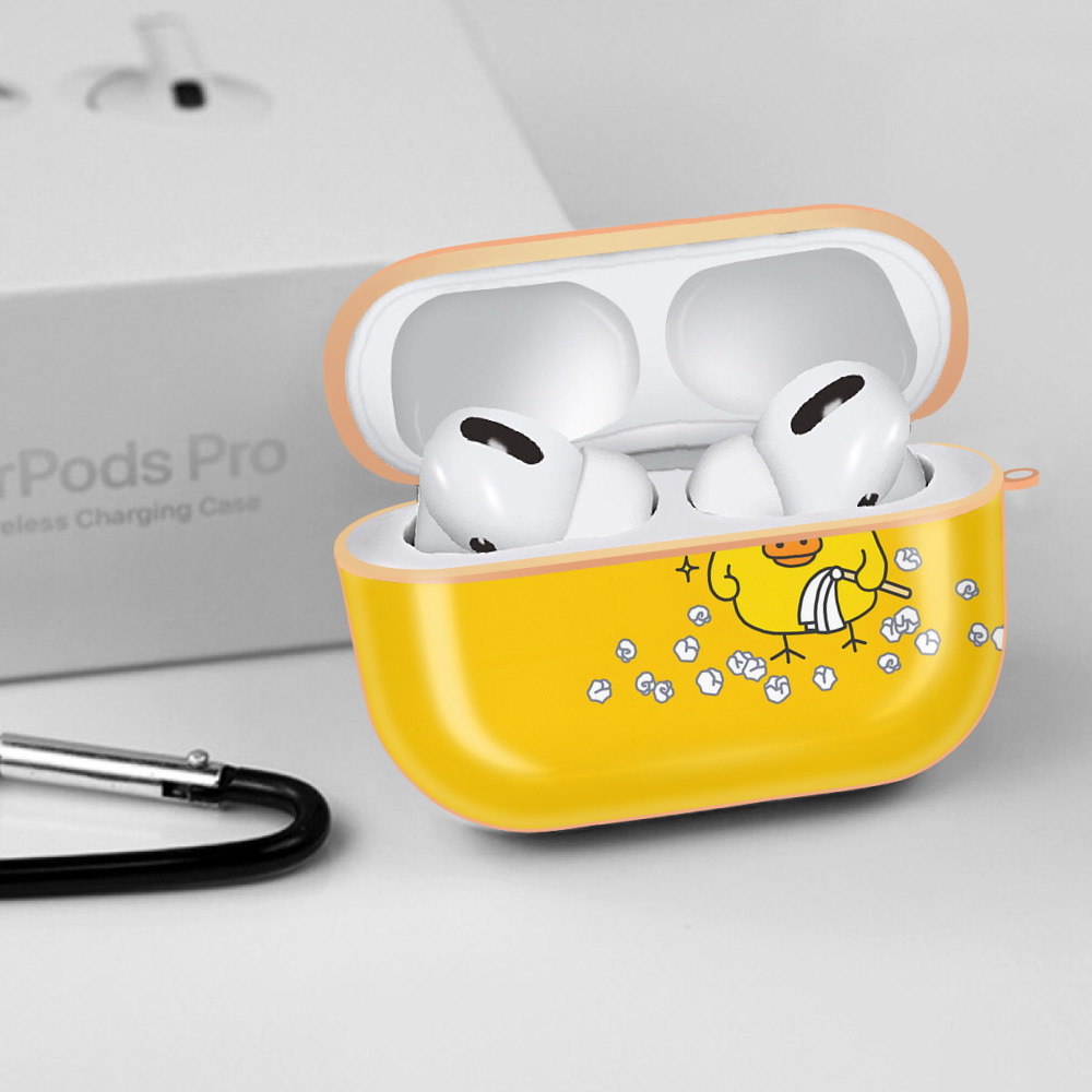リラックマ リラックマ キイロイトリ Rilakkuma Korilakkuma Kiiroitori 【AirPods Pro用】ハードシェル保護ケース｜耐衝撃・防指紋・カラビナ付き商品仕様