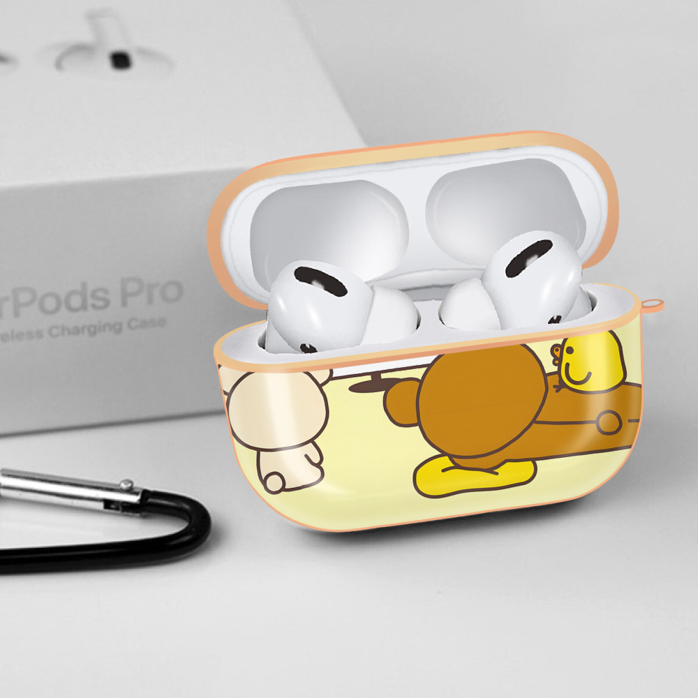リラックマ リラックマ キイロイトリ Rilakkuma Korilakkuma Kiiroitori 【AirPods Pro用】ハードシェル保護ケース｜耐衝撃・防指紋・カラビナ付き商品仕様
