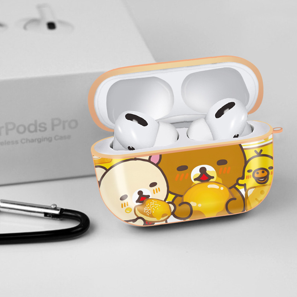 リラックマ リラックマ キイロイトリ Rilakkuma Korilakkuma Kiiroitori 【AirPods Pro用】ハードシェル保護ケース｜耐衝撃・防指紋・カラビナ付き商品仕様