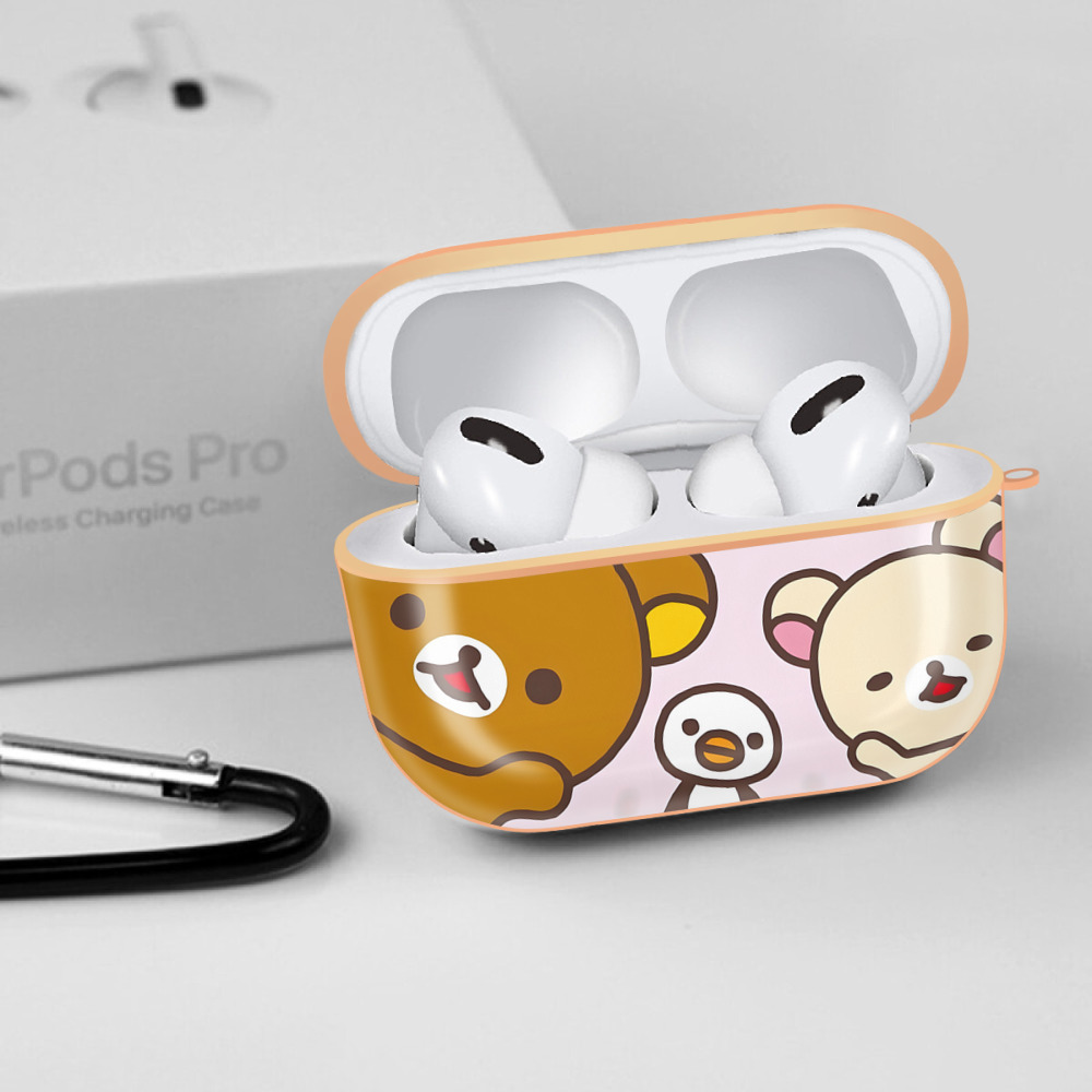 リラックマ リラックマ キイロイトリ Rilakkuma Korilakkuma Kiiroitori 【AirPods Pro用】ハードシェル保護ケース｜耐衝撃・防指紋・カラビナ付き商品仕様