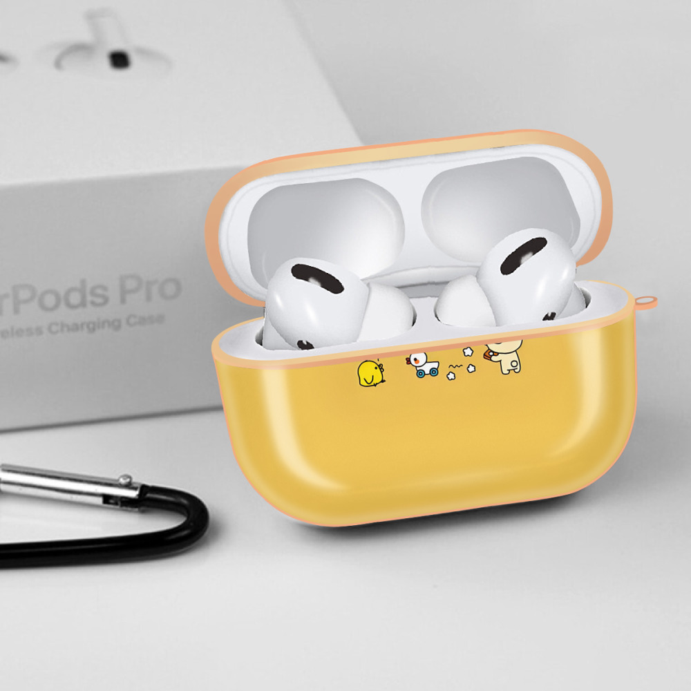 リラックマ リラックマ キイロイトリ Rilakkuma Korilakkuma Kiiroitori 【AirPods Pro用】ハードシェル保護ケース｜耐衝撃・防指紋・カラビナ付き商品仕様