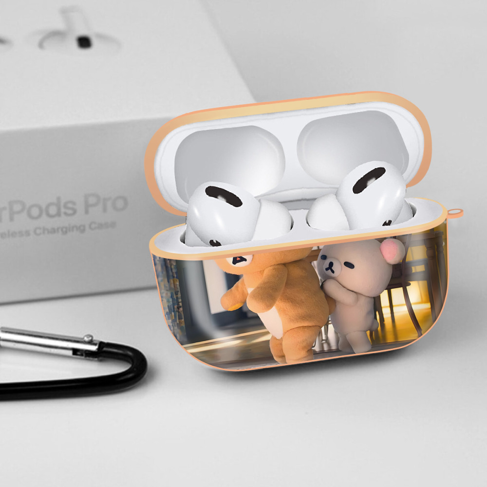 リラックマ リラックマ キイロイトリ Rilakkuma Korilakkuma Kiiroitori 【AirPods Pro用】ハードシェル保護ケース｜耐衝撃・防指紋・カラビナ付き商品仕様