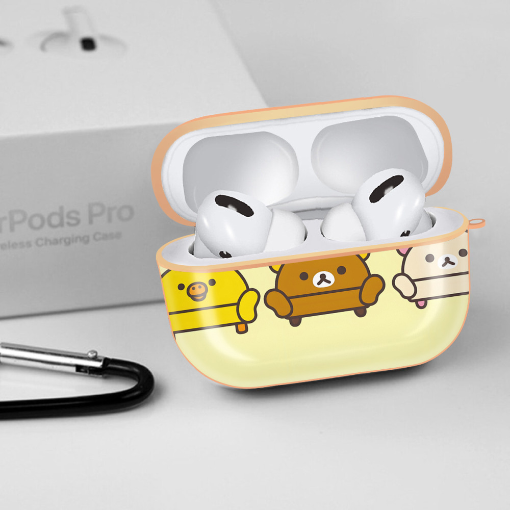 リラックマ リラックマ キイロイトリ Rilakkuma Korilakkuma Kiiroitori 【AirPods Pro用】ハードシェル保護ケース｜耐衝撃・防指紋・カラビナ付き商品仕様