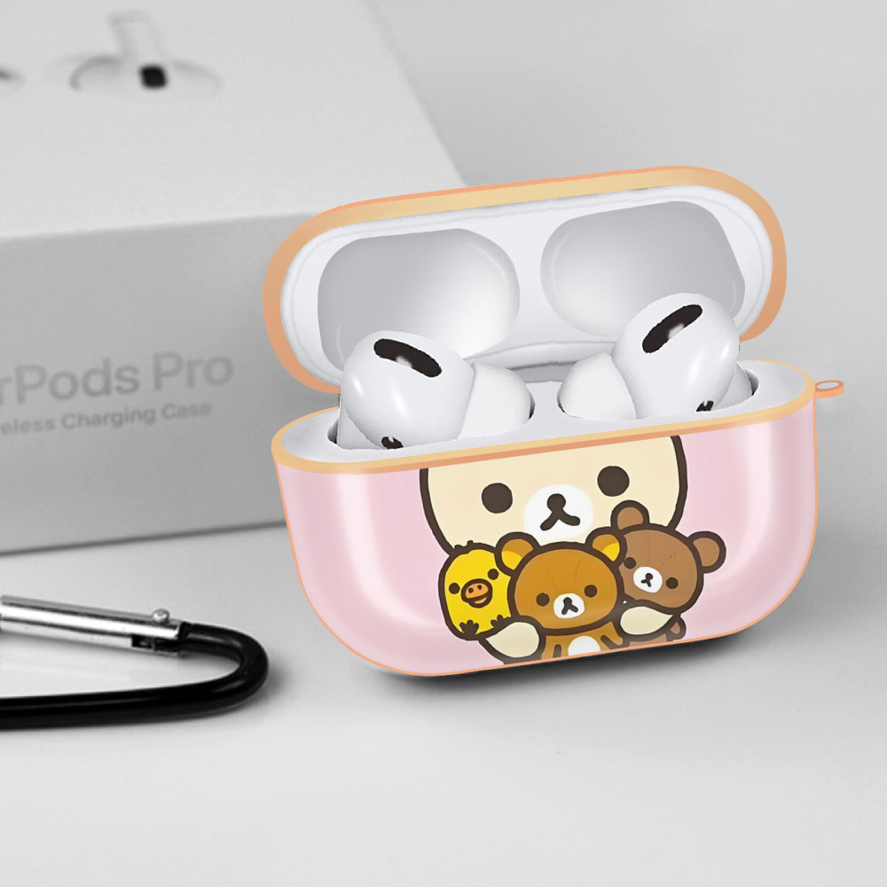 リラックマ リラックマ キイロイトリ Rilakkuma Korilakkuma Kiiroitori 【AirPods Pro用】ハードシェル保護ケース｜耐衝撃・防指紋・カラビナ付き商品仕様