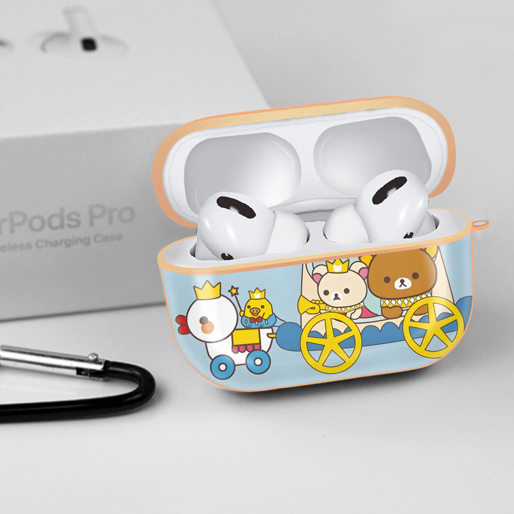 リラックマ リラックマ キイロイトリ Rilakkuma Korilakkuma Kiiroitori 【AirPods Pro用】ハードシェル保護ケース｜耐衝撃・防指紋・カラビナ付き商品仕様