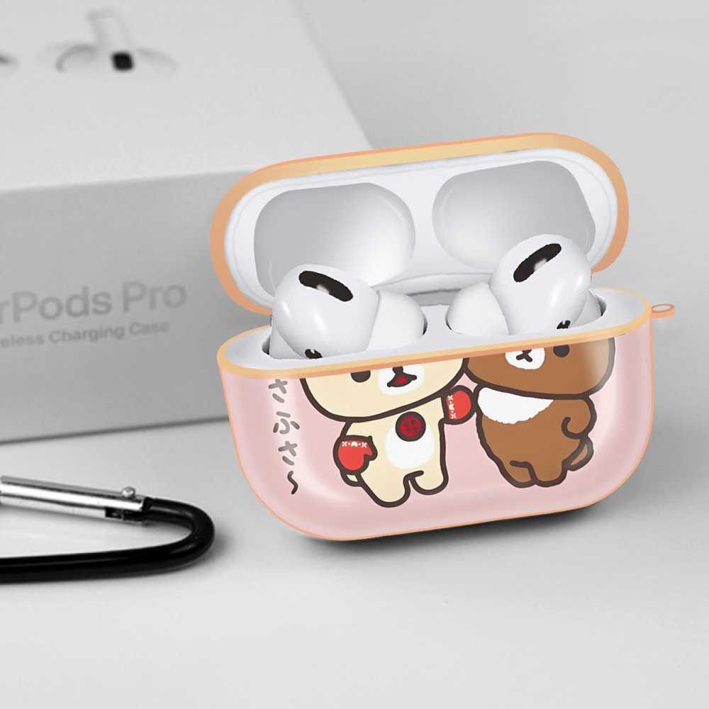 リラックマ リラックマ キイロイトリ Rilakkuma Korilakkuma Kiiroitori 【AirPods Pro用】ハードシェル保護ケース｜耐衝撃・防指紋・カラビナ付き商品仕様