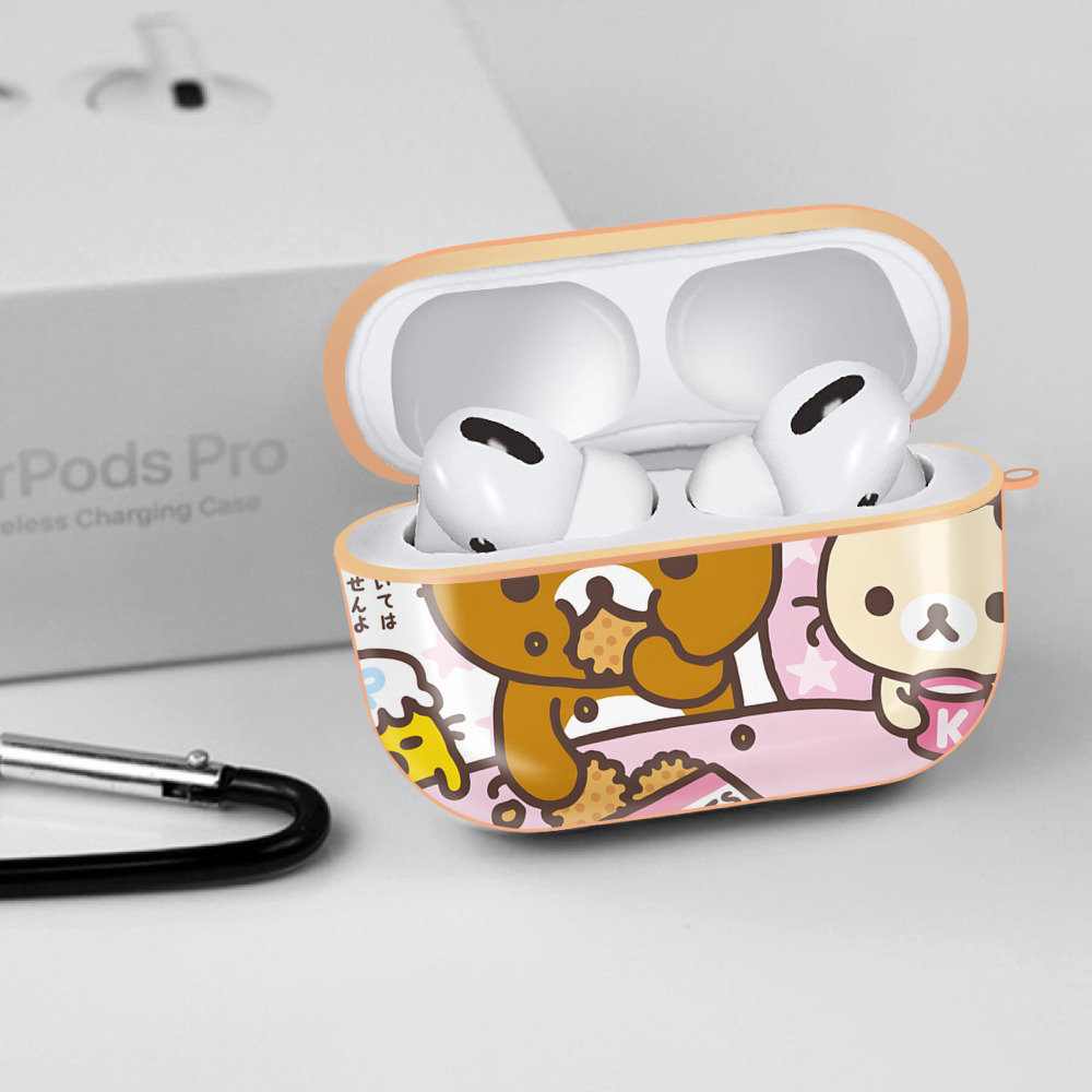 リラックマ リラックマ キイロイトリ Rilakkuma Korilakkuma Kiiroitori 【AirPods Pro用】ハードシェル保護ケース｜耐衝撃・防指紋・カラビナ付き商品仕様