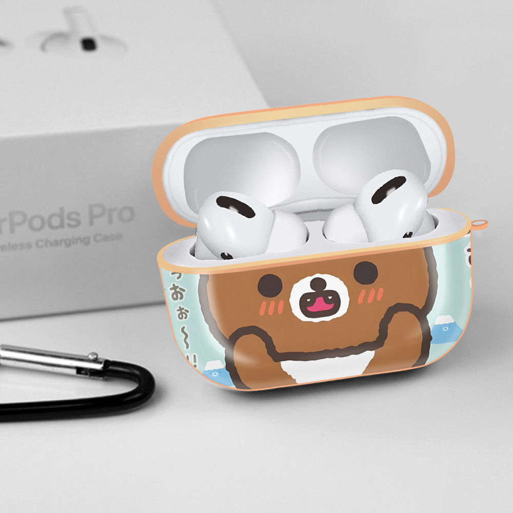 リラックマ リラックマ キイロイトリ Rilakkuma Korilakkuma Kiiroitori 【AirPods Pro用】ハードシェル保護ケース｜耐衝撃・防指紋・カラビナ付き商品仕様