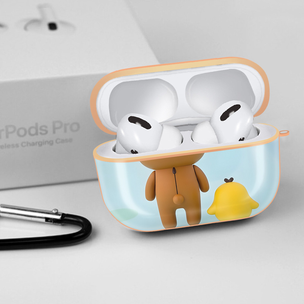 リラックマ リラックマ キイロイトリ Rilakkuma Korilakkuma Kiiroitori 【AirPods Pro用】ハードシェル保護ケース｜耐衝撃・防指紋・カラビナ付き商品仕様