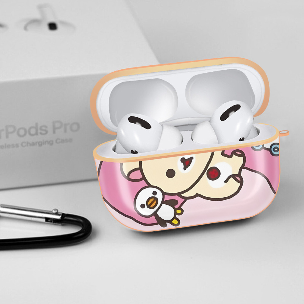 リラックマ リラックマ キイロイトリ Rilakkuma Korilakkuma Kiiroitori 【AirPods Pro用】ハードシェル保護ケース｜耐衝撃・防指紋・カラビナ付き商品仕様