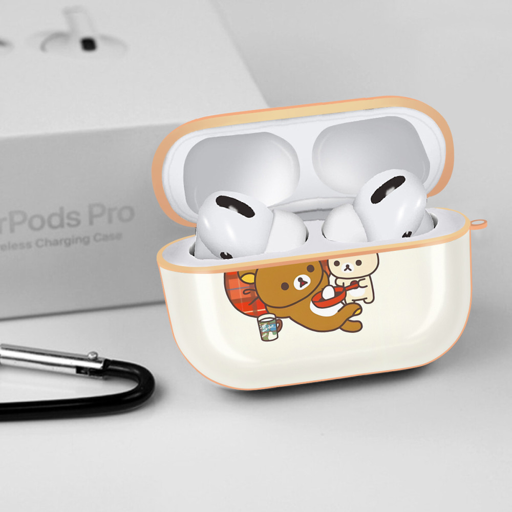 リラックマ リラックマ キイロイトリ Rilakkuma Korilakkuma Kiiroitori 【AirPods Pro用】ハードシェル保護ケース｜耐衝撃・防指紋・カラビナ付き商品仕様
