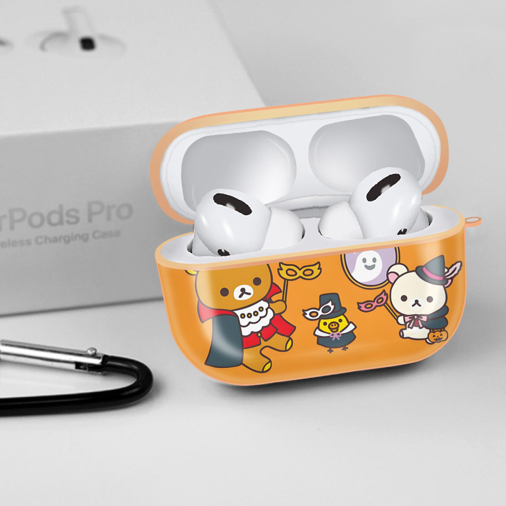 リラックマ リラックマ キイロイトリ Rilakkuma Korilakkuma Kiiroitori 【AirPods Pro用】ハードシェル保護ケース｜耐衝撃・防指紋・カラビナ付き商品仕様