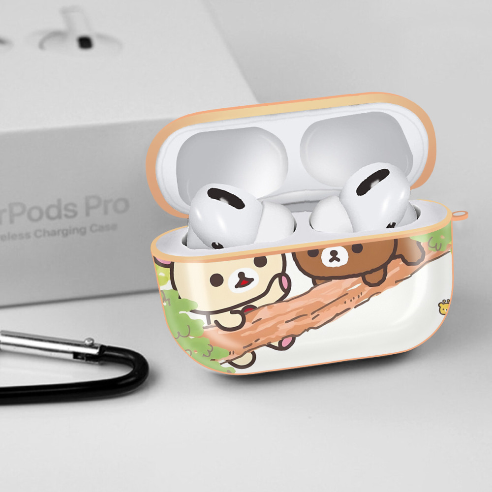 リラックマ リラックマ キイロイトリ Rilakkuma Korilakkuma Kiiroitori 【AirPods Pro用】ハードシェル保護ケース｜耐衝撃・防指紋・カラビナ付き商品仕様