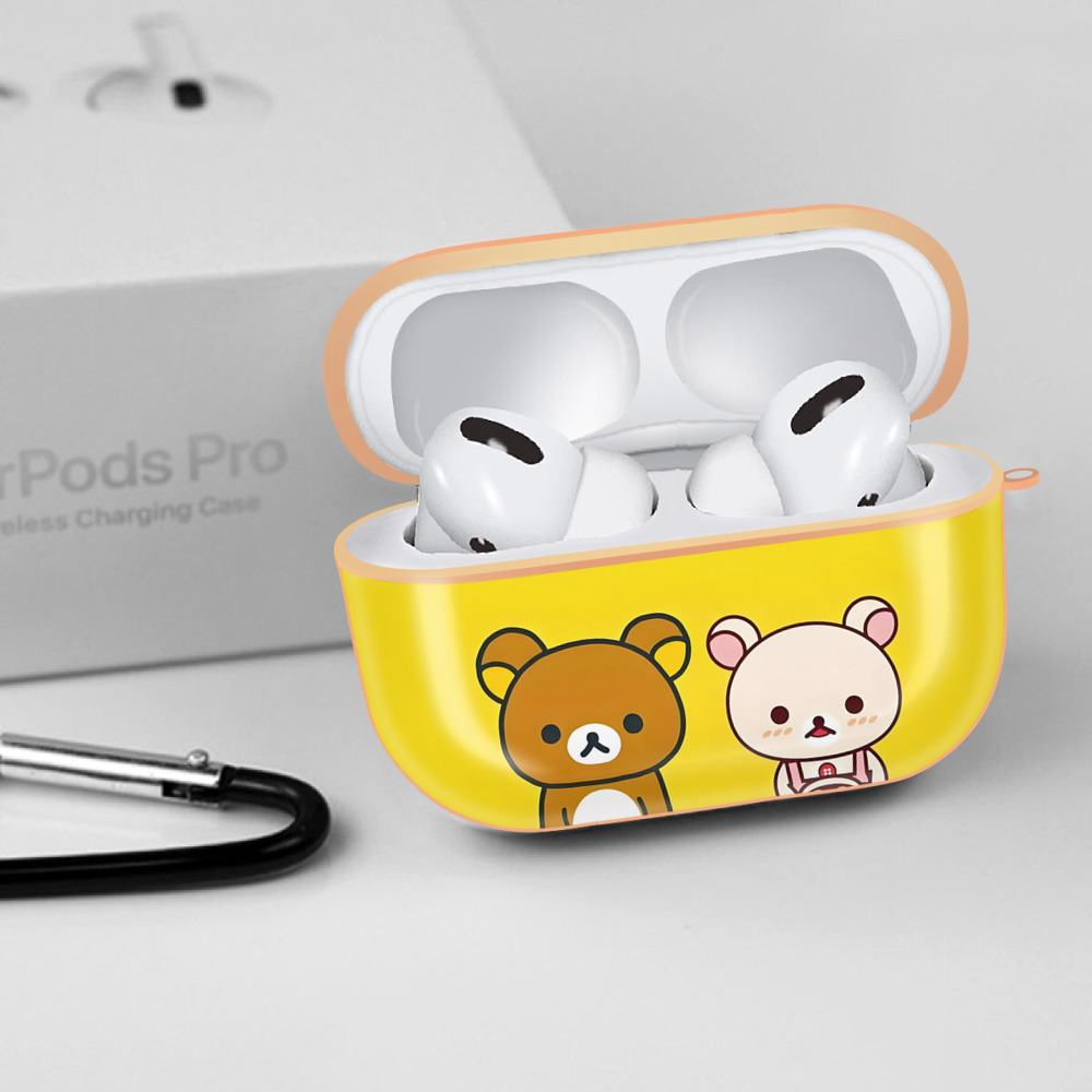 リラックマ リラックマ キイロイトリ Rilakkuma Korilakkuma Kiiroitori 【AirPods Pro用】ハードシェル保護ケース｜耐衝撃・防指紋・カラビナ付き商品仕様