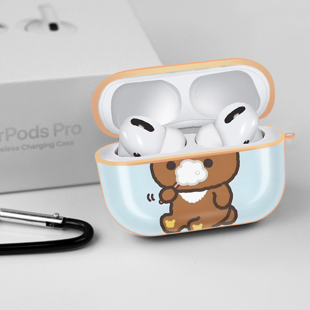 リラックマ リラックマ キイロイトリ Rilakkuma Korilakkuma Kiiroitori 【AirPods Pro用】ハードシェル保護ケース｜耐衝撃・防指紋・カラビナ付き商品仕様
