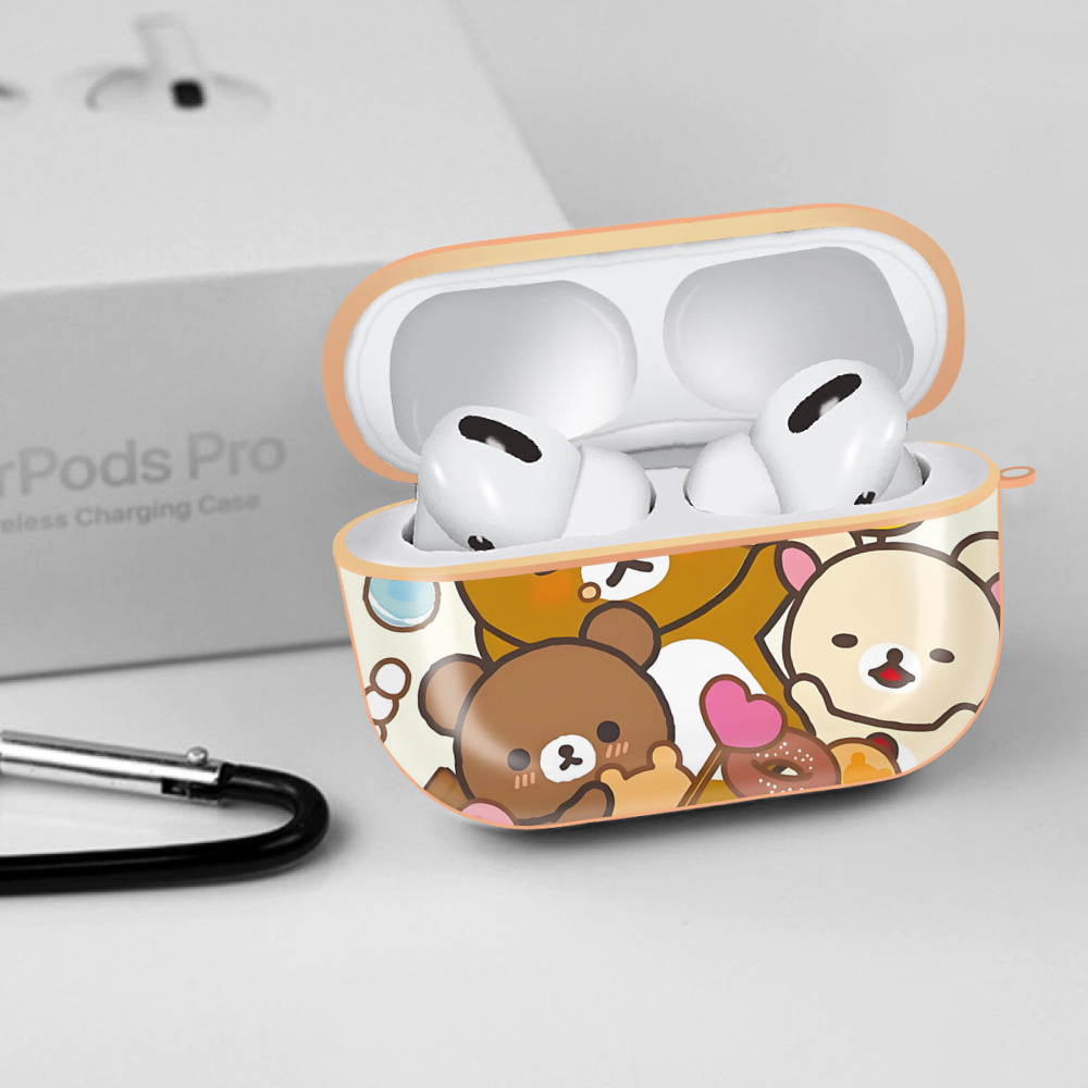 リラックマ リラックマ キイロイトリ Rilakkuma Korilakkuma Kiiroitori 【AirPods Pro用】ハードシェル保護ケース｜耐衝撃・防指紋・カラビナ付き商品仕様