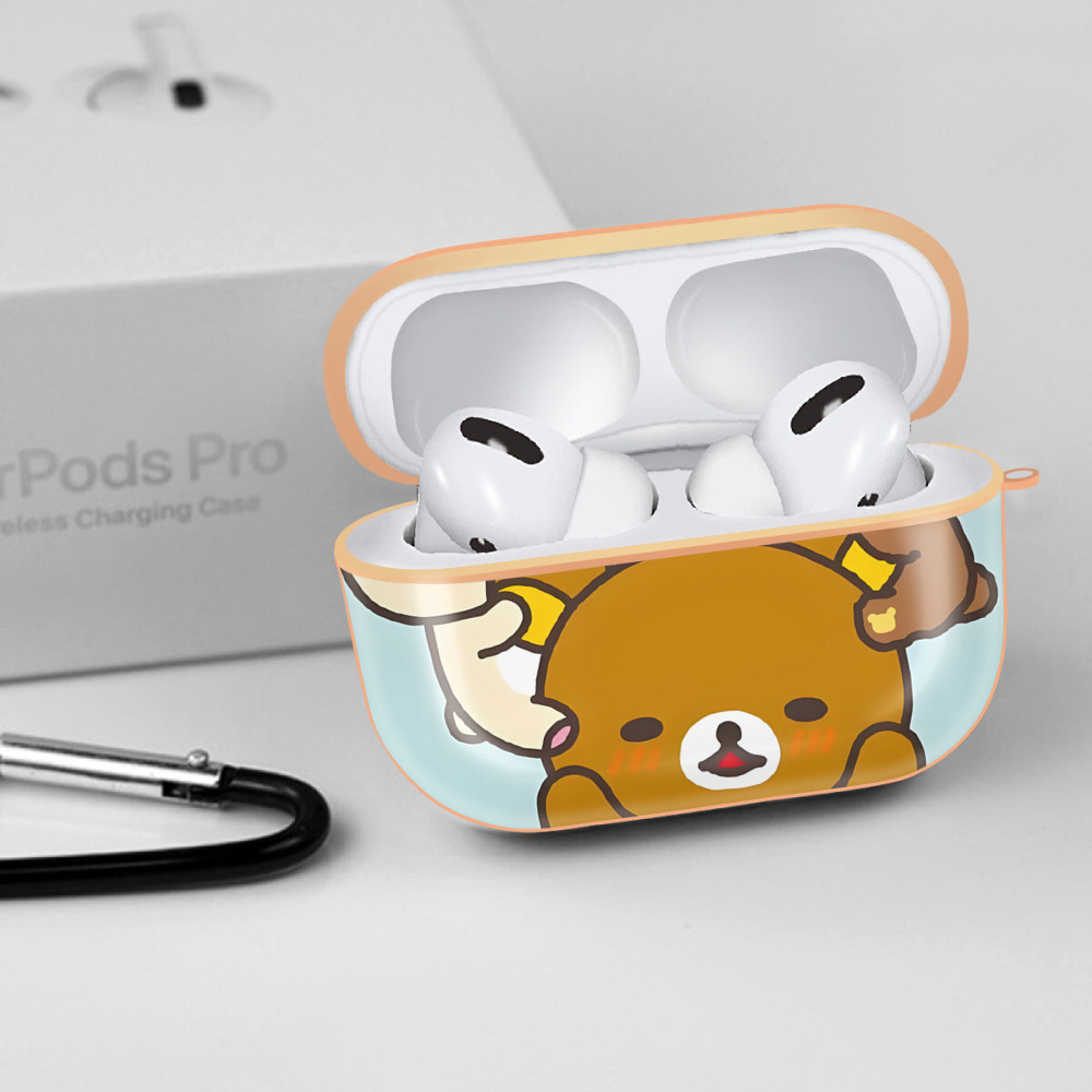 リラックマ リラックマ キイロイトリ Rilakkuma Korilakkuma Kiiroitori 【AirPods Pro用】ハードシェル保護ケース｜耐衝撃・防指紋・カラビナ付き商品仕様