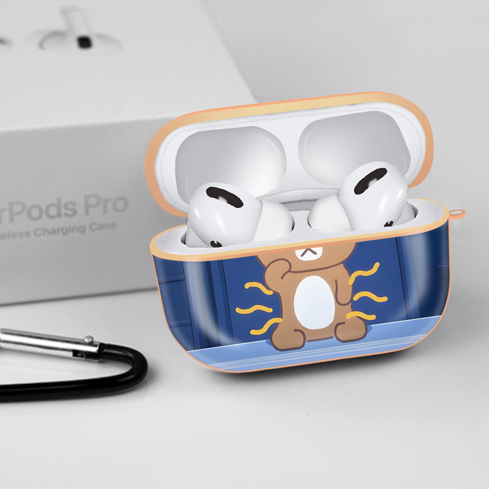 リラックマ リラックマ キイロイトリ Rilakkuma Korilakkuma Kiiroitori 【AirPods Pro用】ハードシェル保護ケース｜耐衝撃・防指紋・カラビナ付き商品仕様