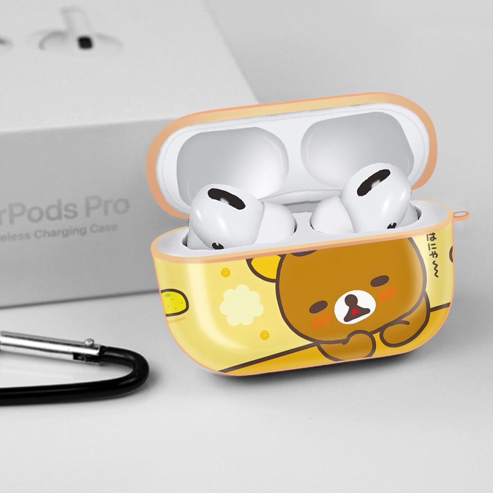 リラックマ リラックマ キイロイトリ Rilakkuma Korilakkuma Kiiroitori 【AirPods Pro用】ハードシェル保護ケース｜耐衝撃・防指紋・カラビナ付き商品仕様