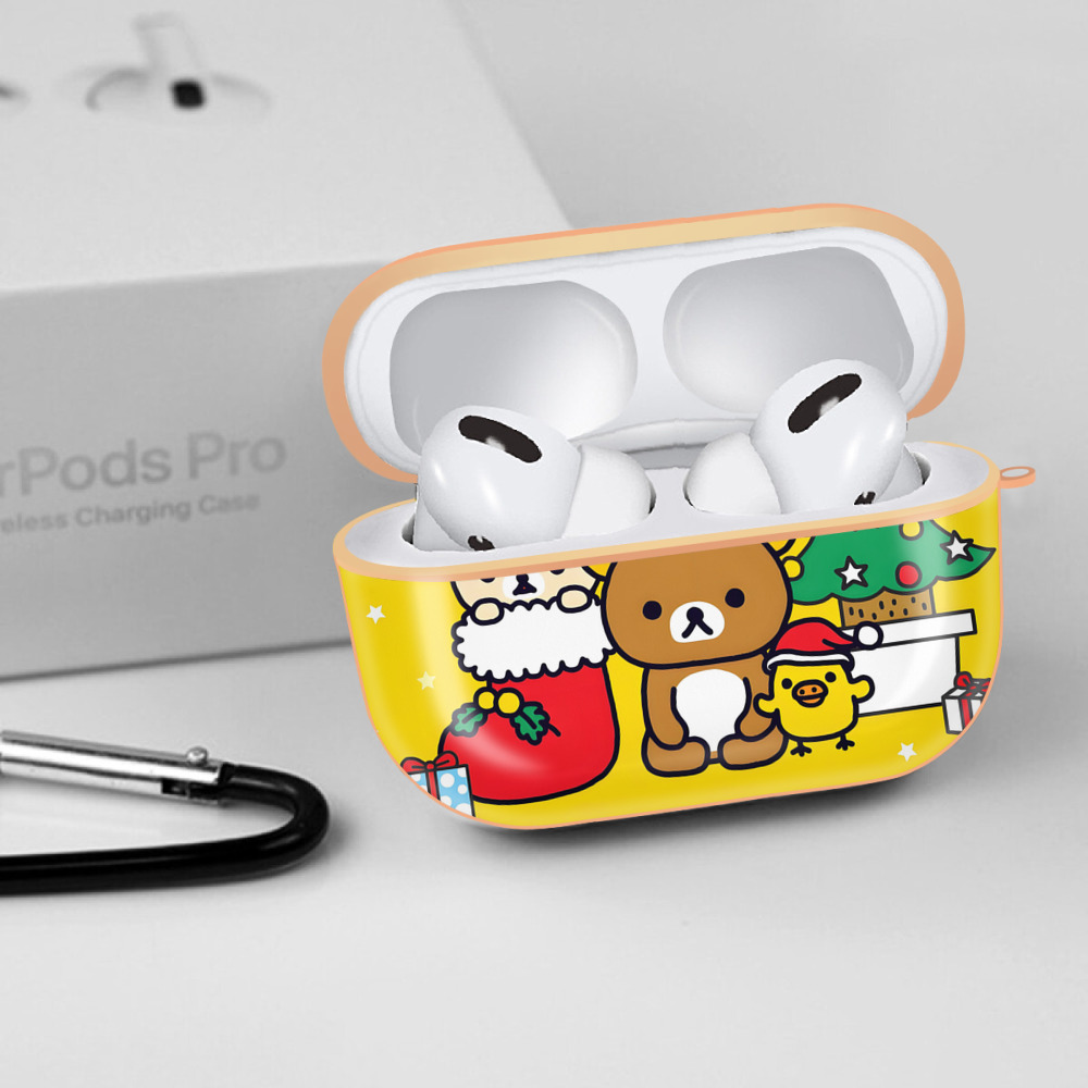 リラックマ リラックマ キイロイトリ Rilakkuma Korilakkuma Kiiroitori 【AirPods Pro用】ハードシェル保護ケース｜耐衝撃・防指紋・カラビナ付き商品仕様