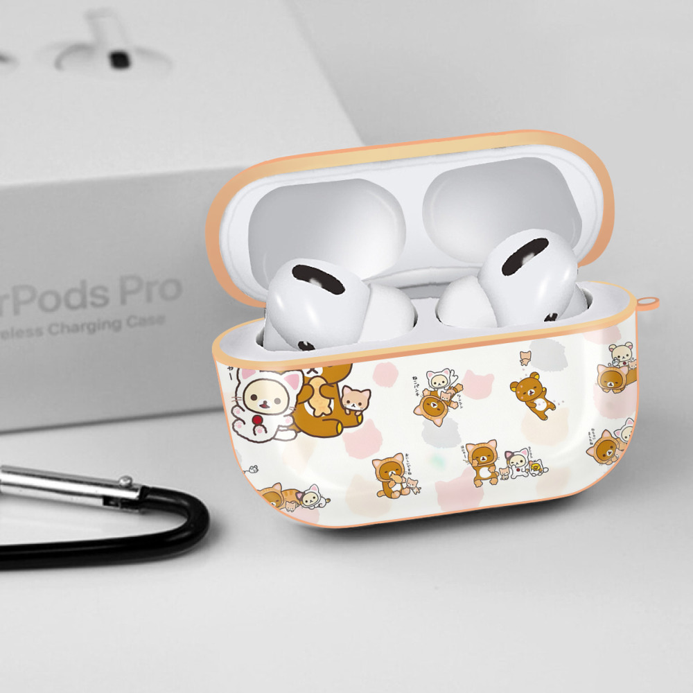 リラックマ リラックマ キイロイトリ Rilakkuma Korilakkuma Kiiroitori 【AirPods Pro用】ハードシェル保護ケース｜耐衝撃・防指紋・カラビナ付き商品仕様