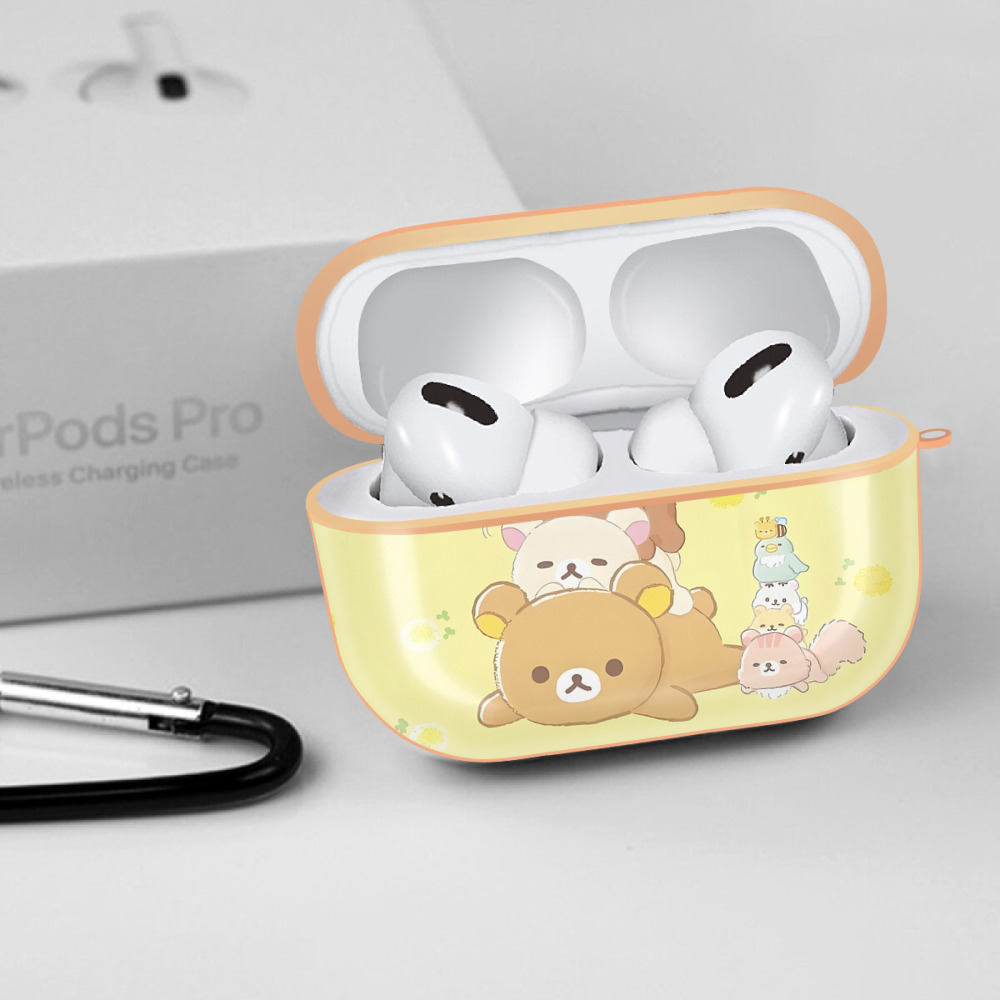 リラックマ リラックマ キイロイトリ Rilakkuma Korilakkuma Kiiroitori 【AirPods Pro用】ハードシェル保護ケース｜耐衝撃・防指紋・カラビナ付き商品仕様