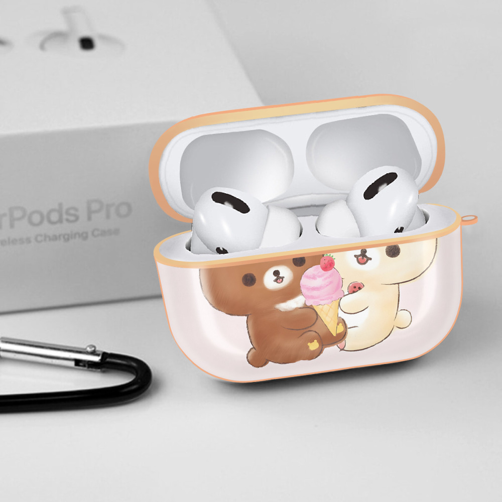 リラックマ リラックマ キイロイトリ Rilakkuma Korilakkuma Kiiroitori 【AirPods Pro用】ハードシェル保護ケース｜耐衝撃・防指紋・カラビナ付き商品仕様
