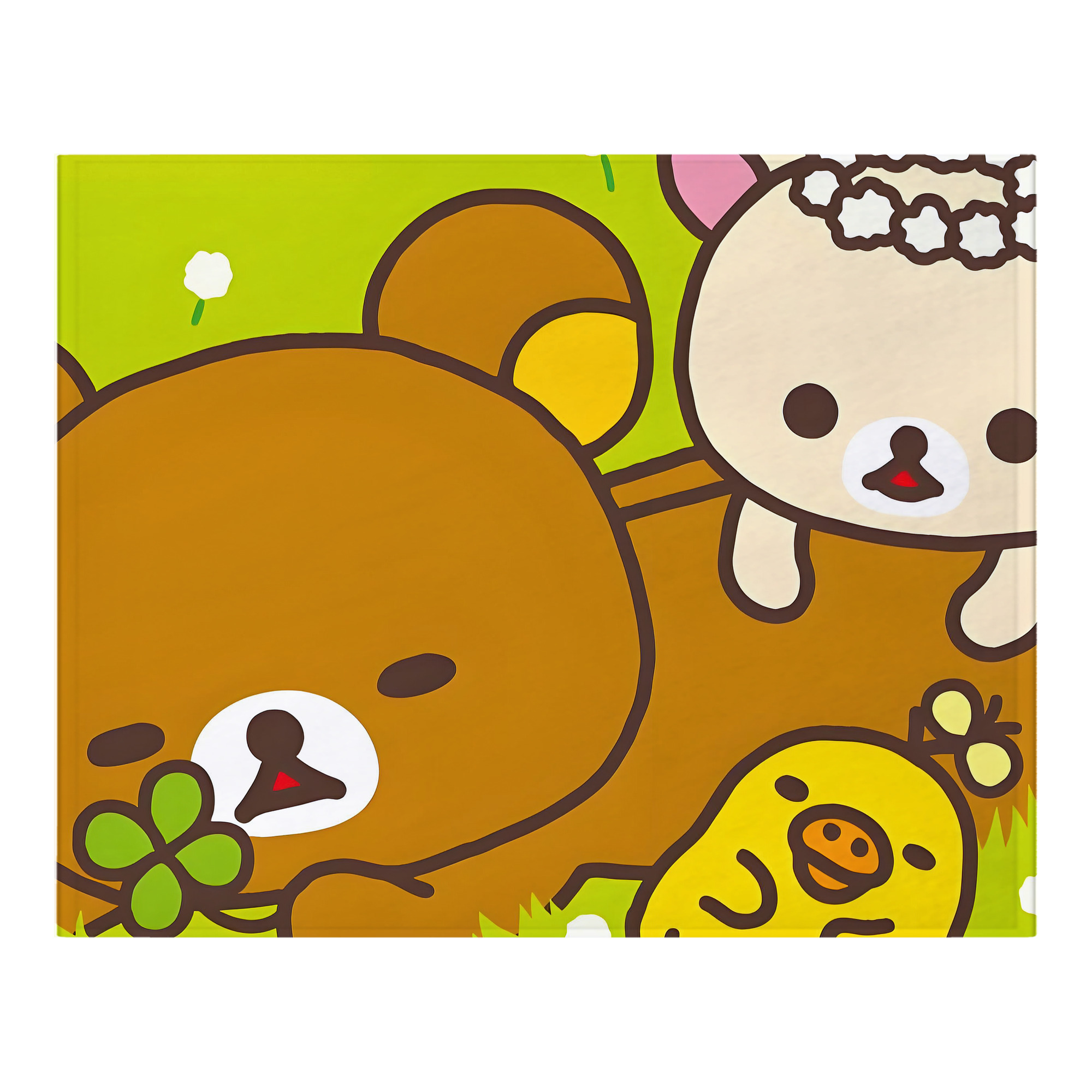 （画像用） リラックマ リラックマ キイロイトリ Rilakkuma Korilakkuma Kiiroitori フランネルブランケット・多サイズ対応（横型）
