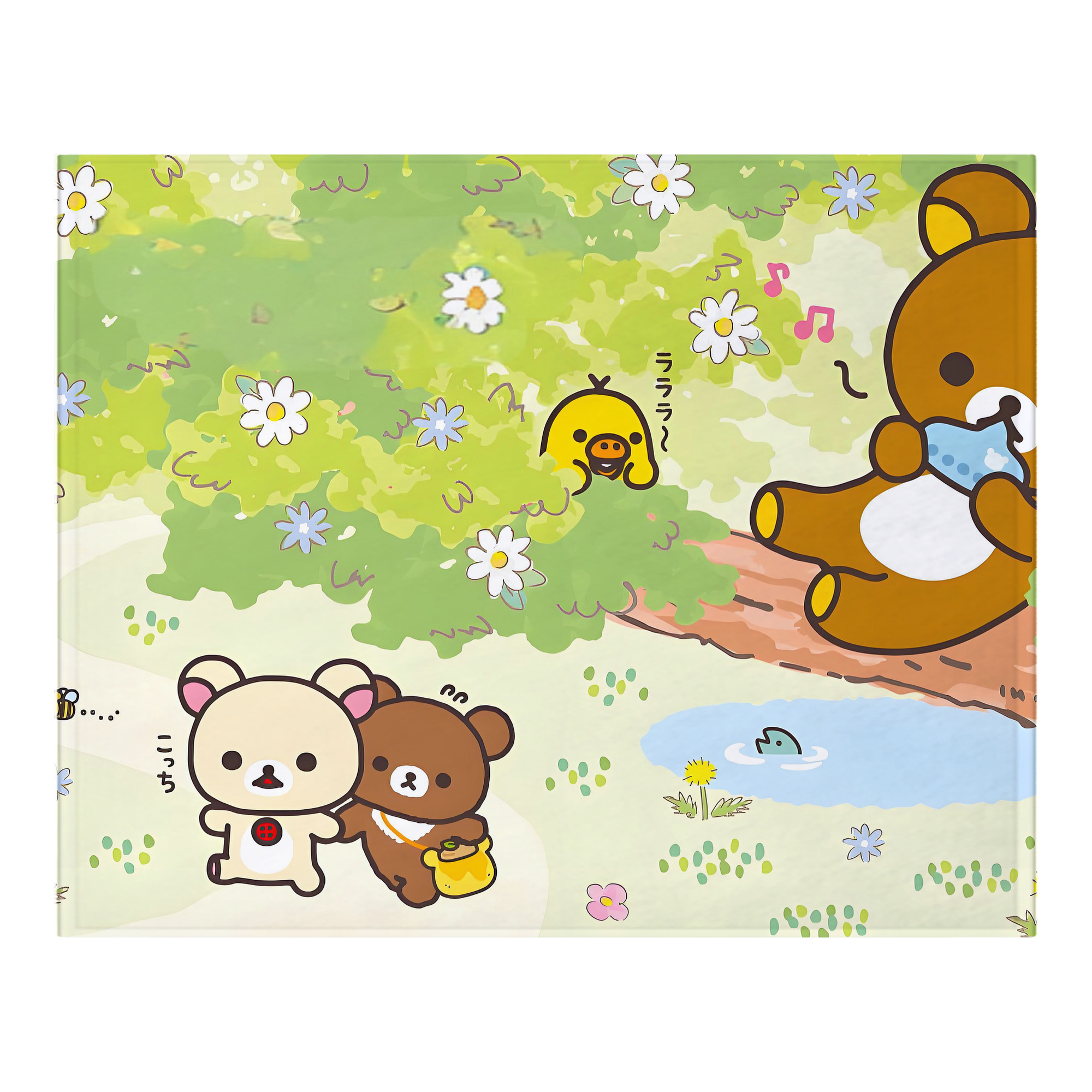 （画像用） リラックマ リラックマ キイロイトリ Rilakkuma Korilakkuma Kiiroitori フランネルブランケット・多サイズ対応（横型）