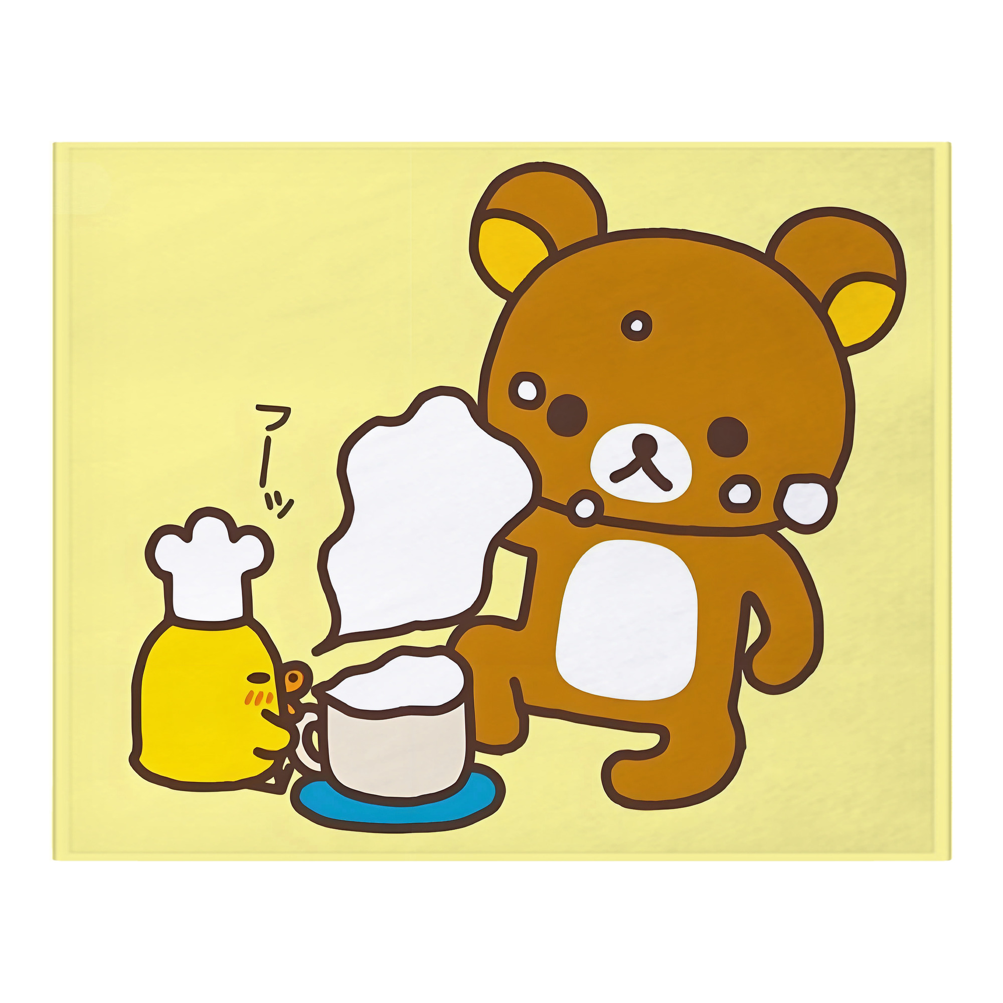 （画像用） リラックマ リラックマ キイロイトリ Rilakkuma Korilakkuma Kiiroitori フランネルブランケット・多サイズ対応（横型）