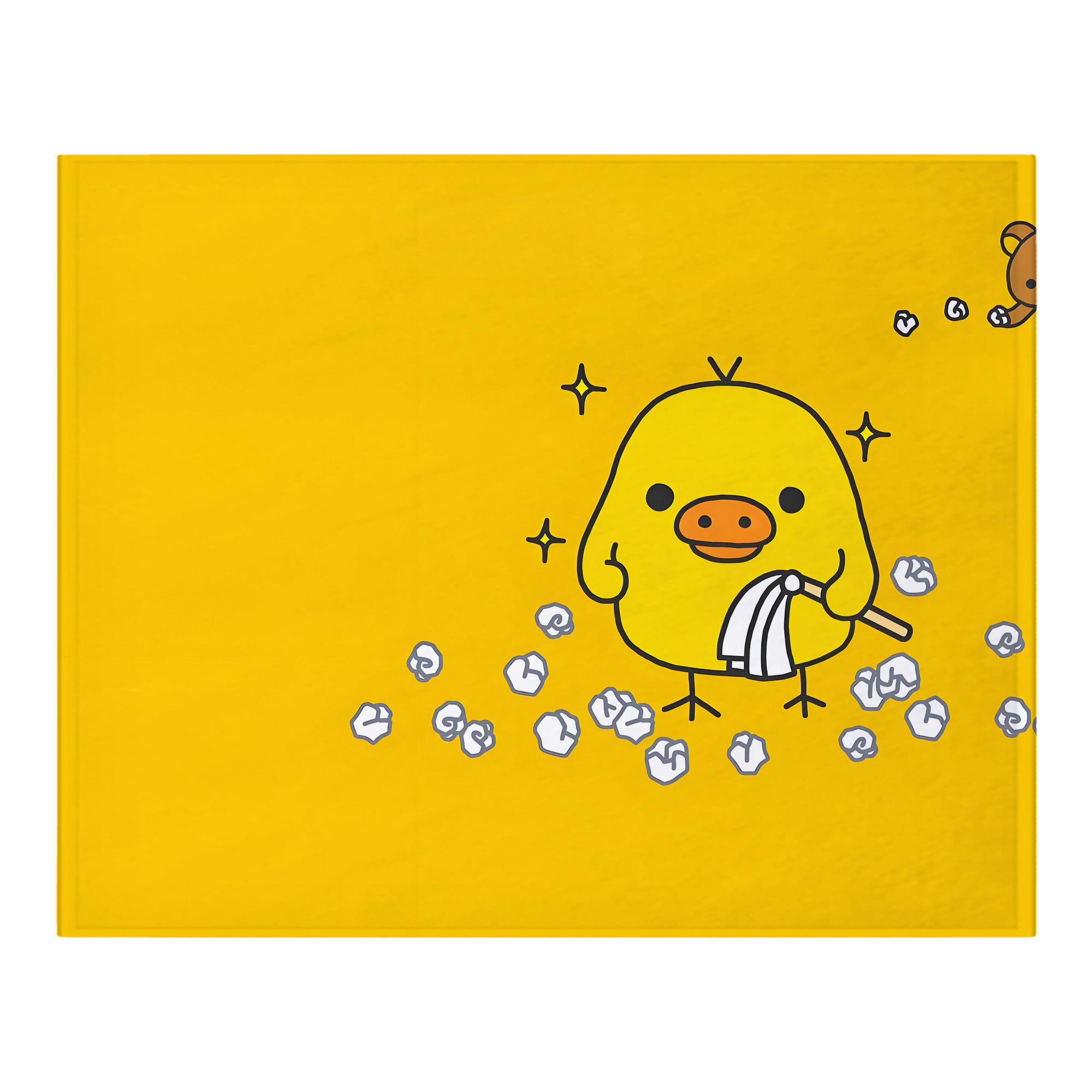 （画像用） リラックマ リラックマ キイロイトリ Rilakkuma Korilakkuma Kiiroitori フランネルブランケット・多サイズ対応（横型）