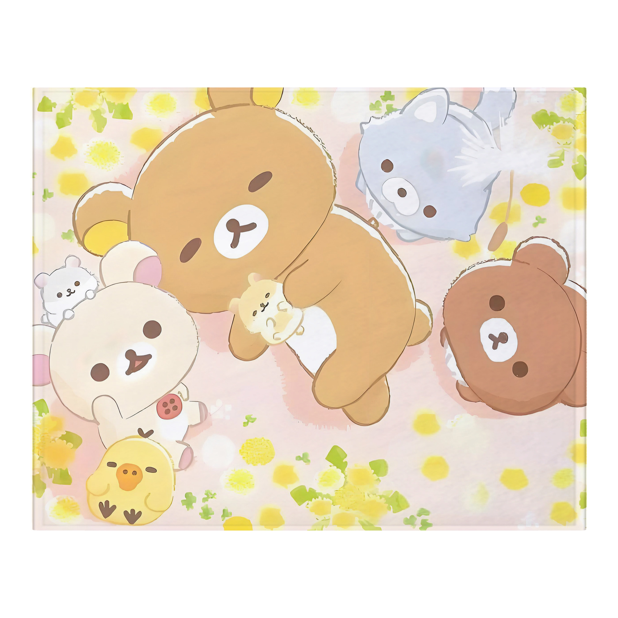 （画像用） リラックマ リラックマ キイロイトリ Rilakkuma Korilakkuma Kiiroitori フランネルブランケット・多サイズ対応（横型）