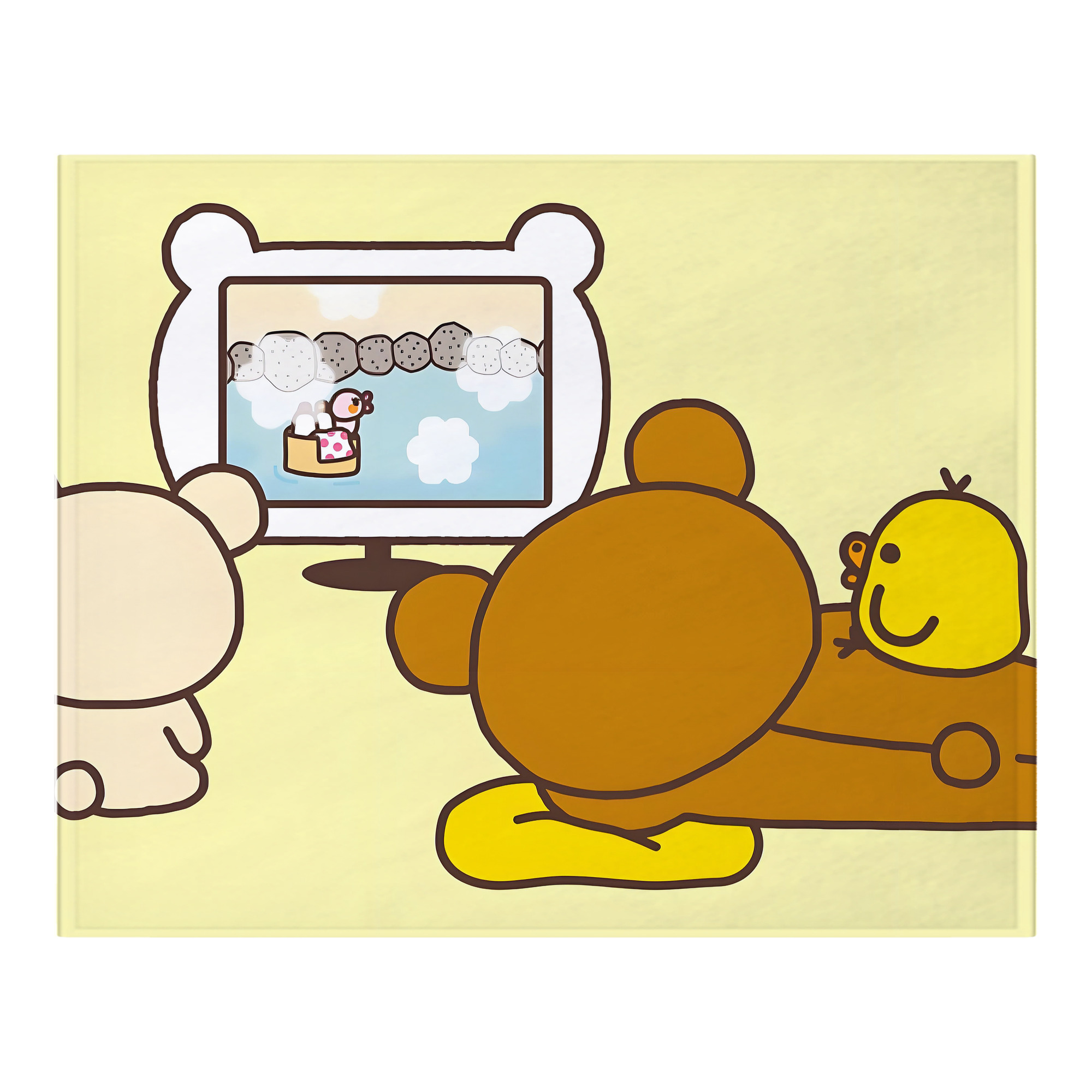 （画像用） リラックマ リラックマ キイロイトリ Rilakkuma Korilakkuma Kiiroitori フランネルブランケット・多サイズ対応（横型）