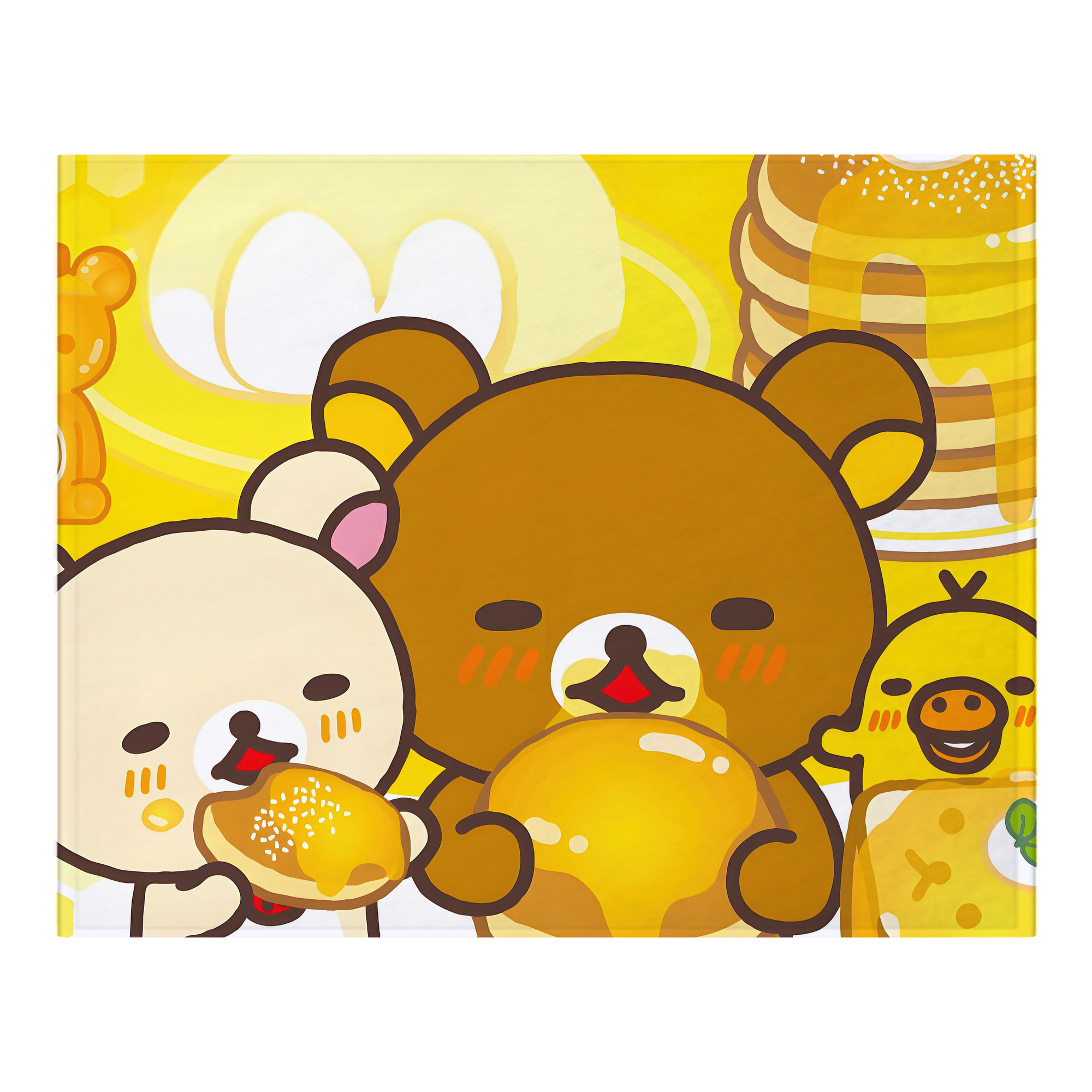（画像用） リラックマ リラックマ キイロイトリ Rilakkuma Korilakkuma Kiiroitori フランネルブランケット・多サイズ対応（横型）