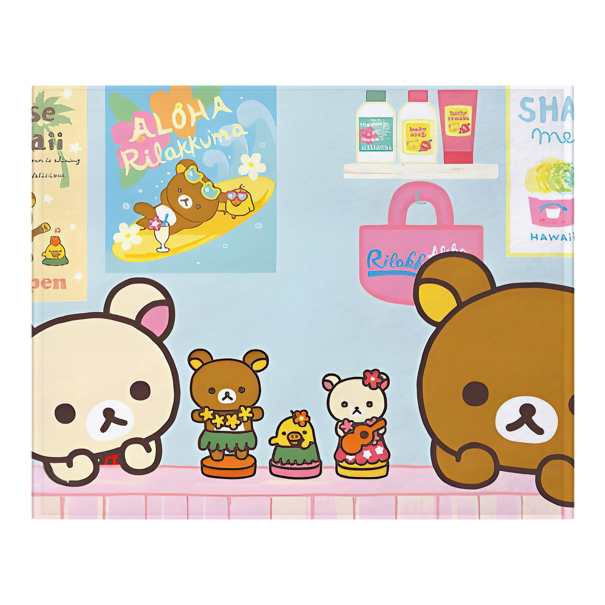（画像用） リラックマ リラックマ キイロイトリ Rilakkuma Korilakkuma Kiiroitori フランネルブランケット・多サイズ対応（横型）