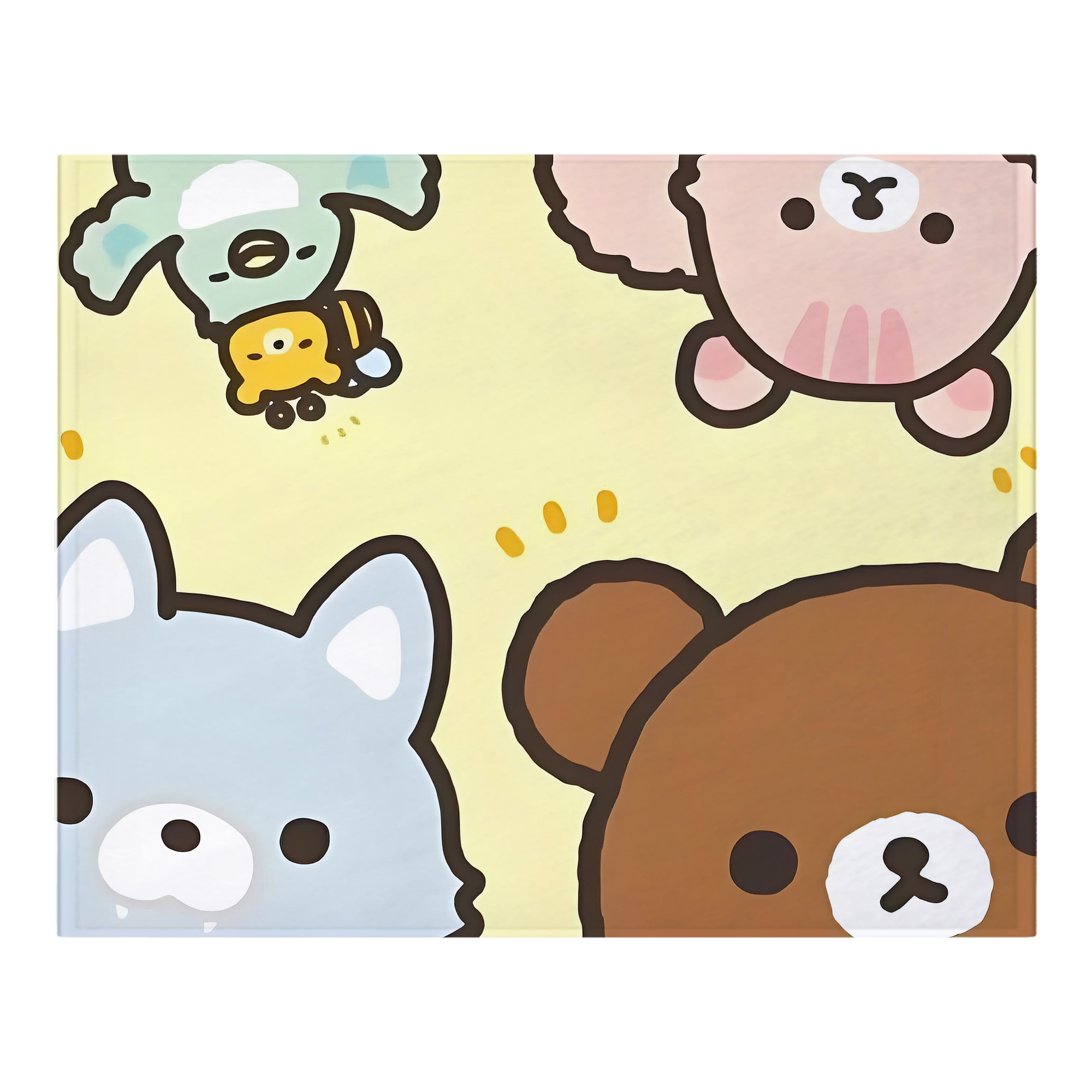 （画像用） リラックマ リラックマ キイロイトリ Rilakkuma Korilakkuma Kiiroitori フランネルブランケット・多サイズ対応（横型）