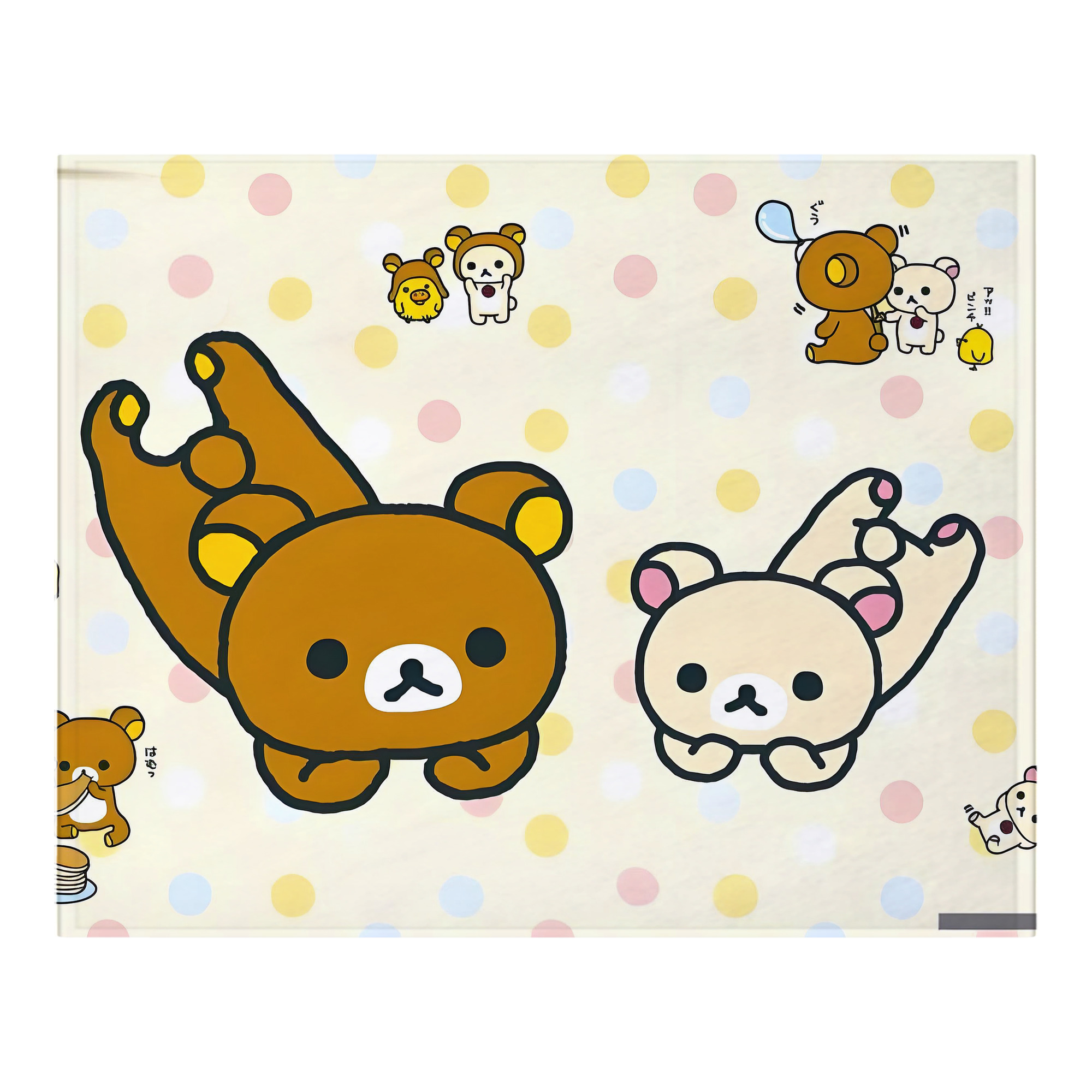 （画像用） リラックマ リラックマ キイロイトリ Rilakkuma Korilakkuma Kiiroitori フランネルブランケット・多サイズ対応（横型）