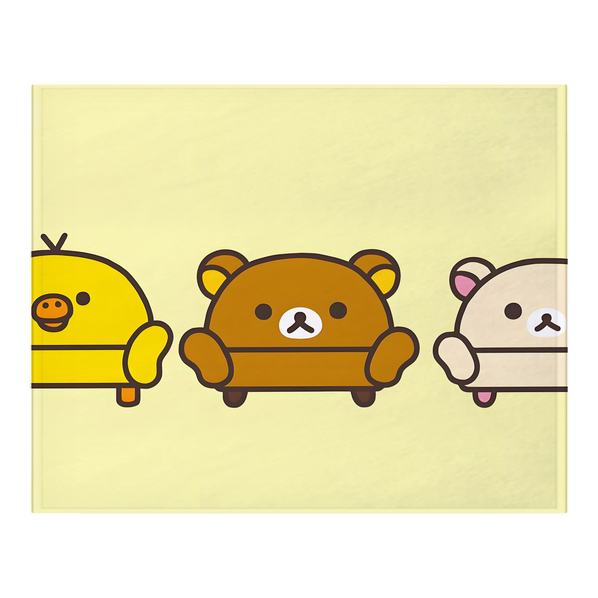（画像用） リラックマ リラックマ キイロイトリ Rilakkuma Korilakkuma Kiiroitori フランネルブランケット・多サイズ対応（横型）