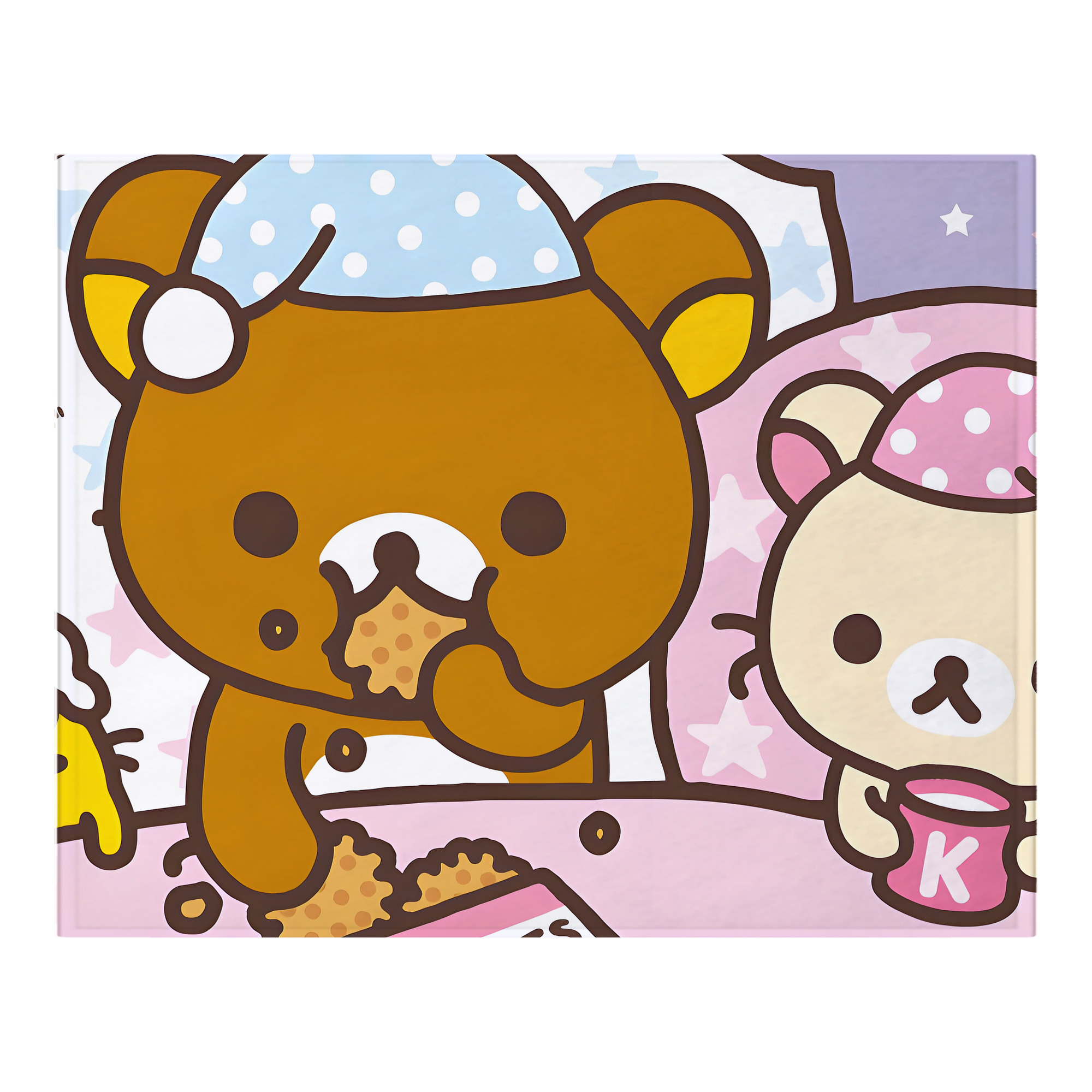 （画像用） リラックマ リラックマ キイロイトリ Rilakkuma Korilakkuma Kiiroitori フランネルブランケット・多サイズ対応（横型）