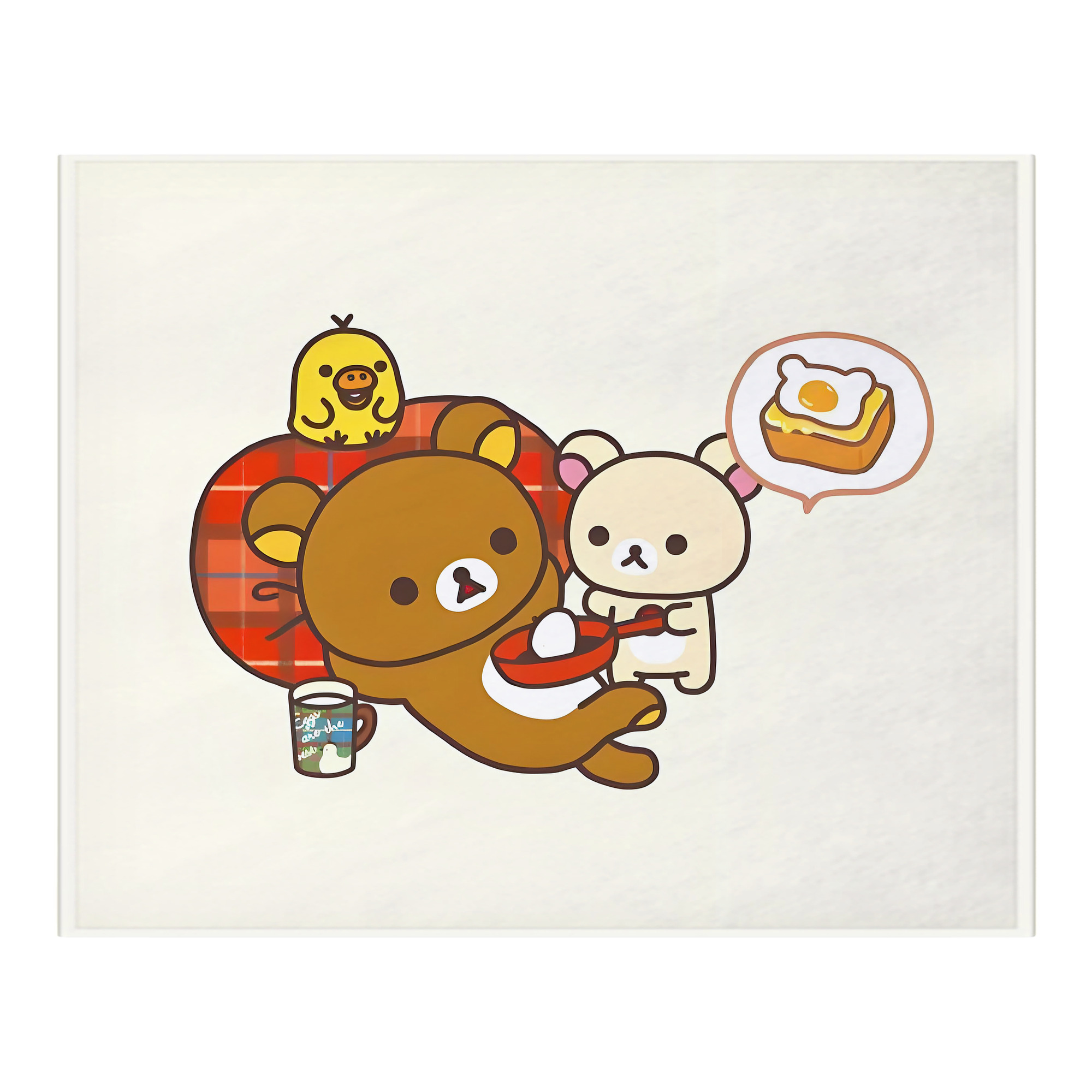 （画像用） リラックマ リラックマ キイロイトリ Rilakkuma Korilakkuma Kiiroitori フランネルブランケット・多サイズ対応（横型）