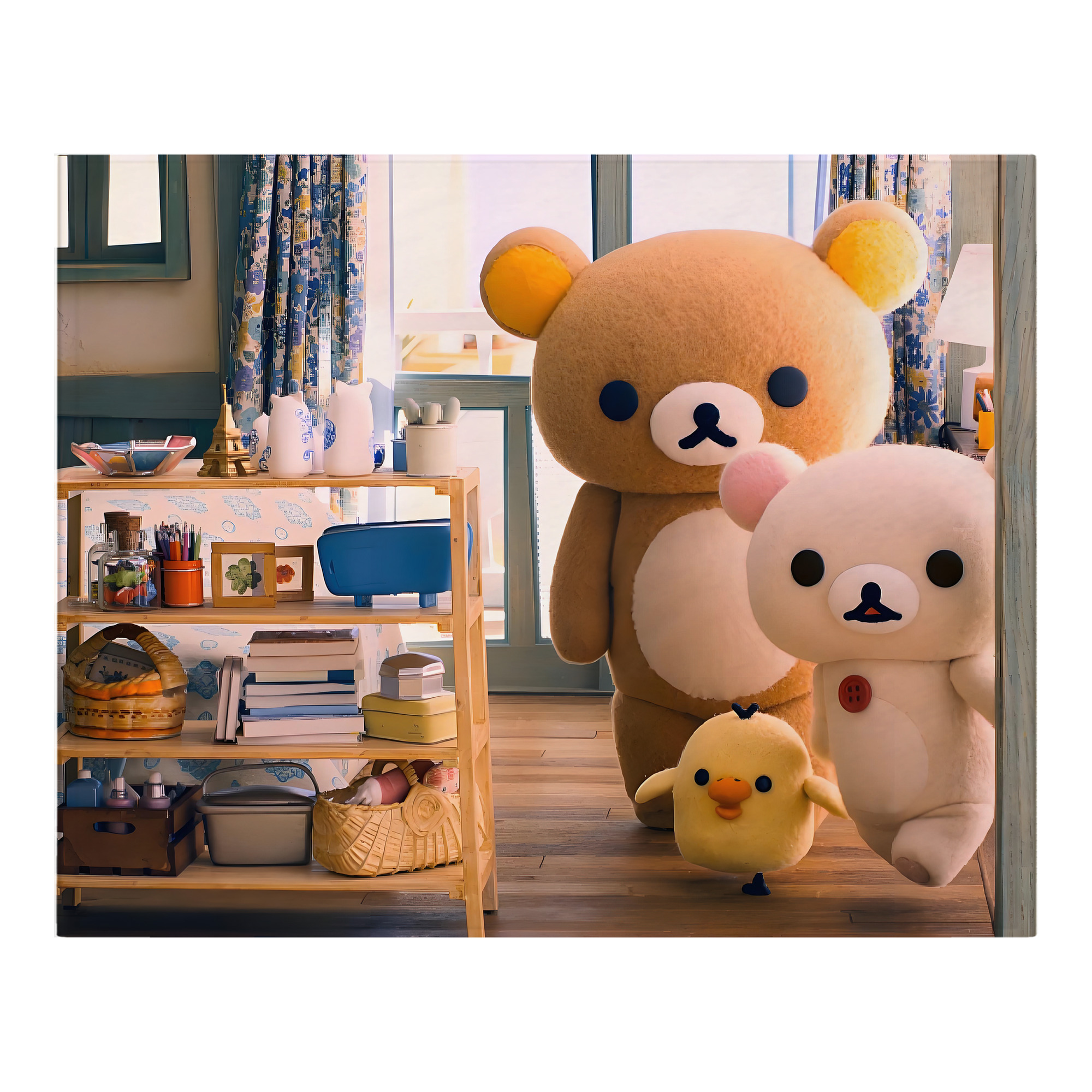 （画像用） リラックマ リラックマ キイロイトリ Rilakkuma Korilakkuma Kiiroitori フランネルブランケット・多サイズ対応（横型）