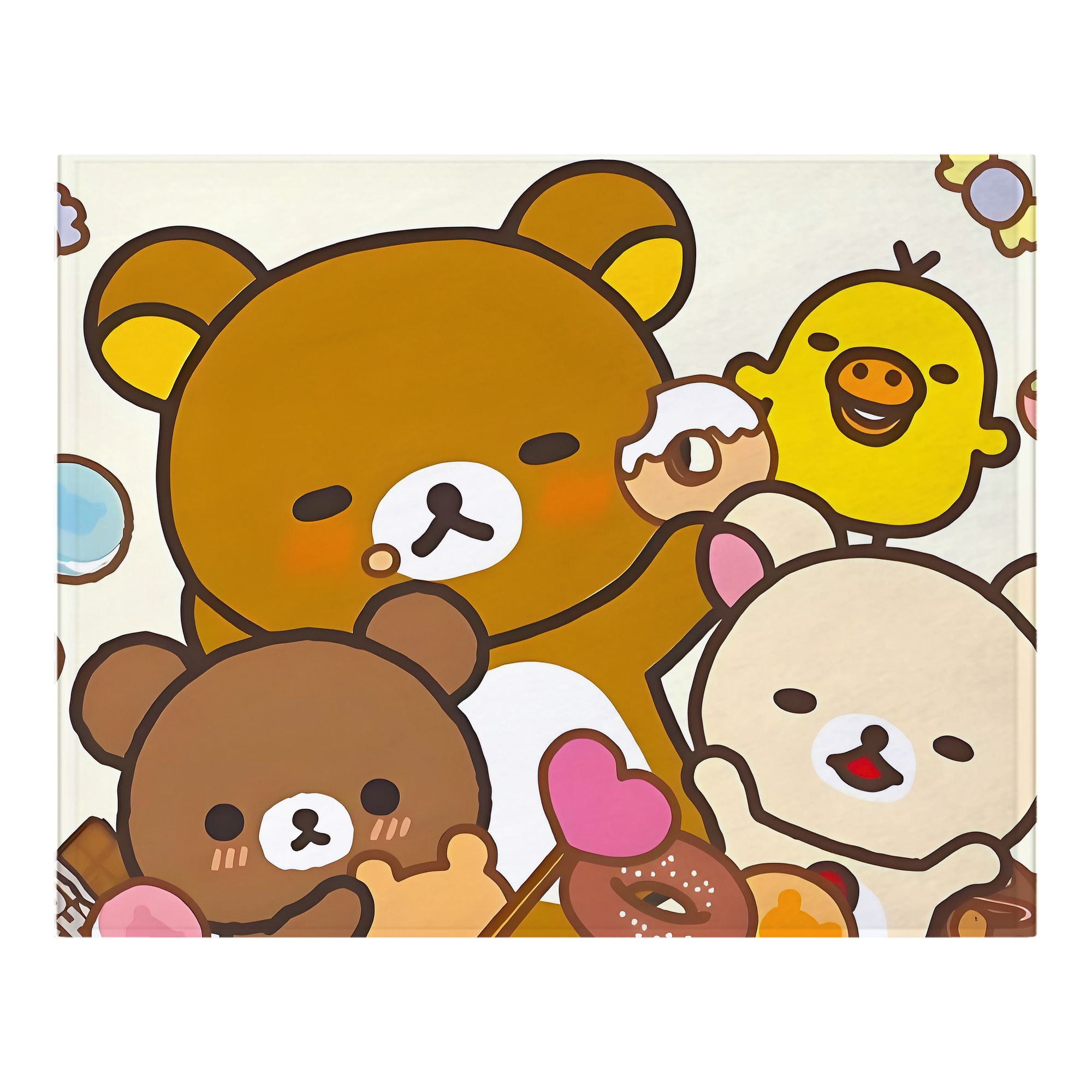 （画像用） リラックマ リラックマ キイロイトリ Rilakkuma Korilakkuma Kiiroitori フランネルブランケット・多サイズ対応（横型）